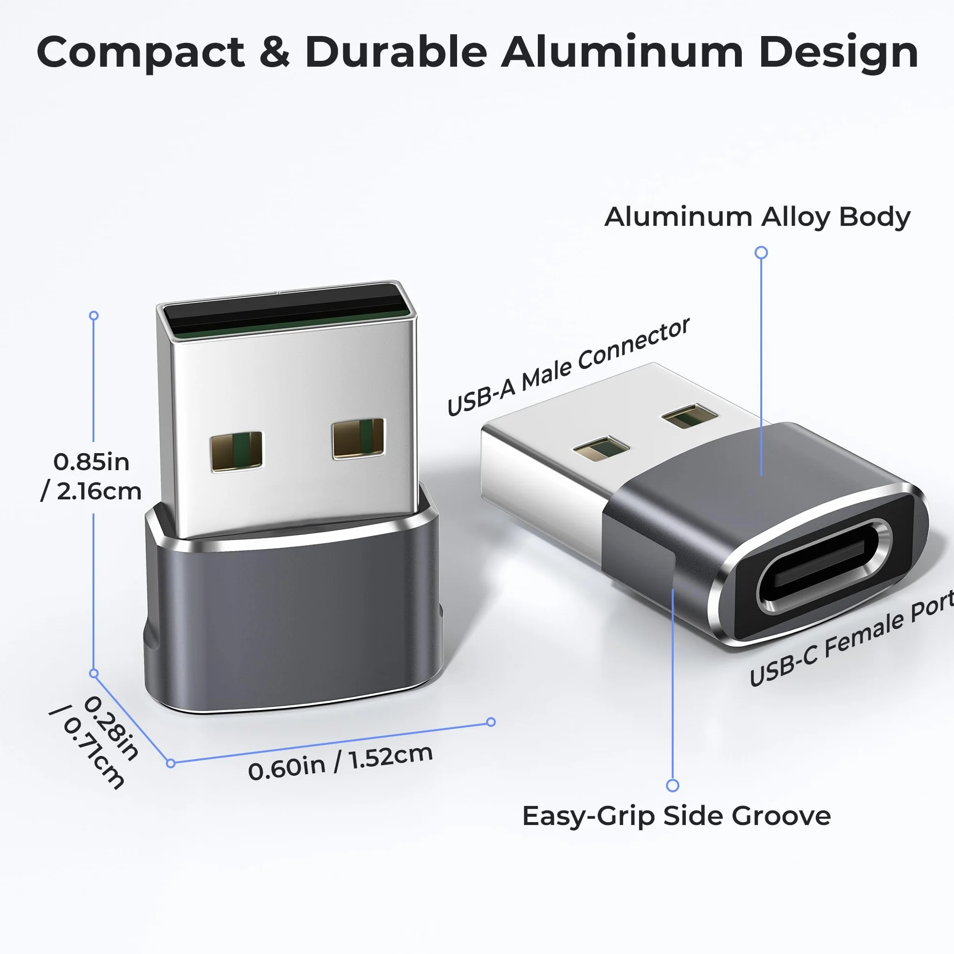 Basesailor Adapter USB do USB C,Adapter USBC Żeński do USB A Męski,Konwerter Type C Ładowarka do iPhone 17 17e Pro Max 16 15,Apple Watch iWatch S11 10 SE,AirPods 3,iPad mini Air,Samsung Galaxy S25 S26