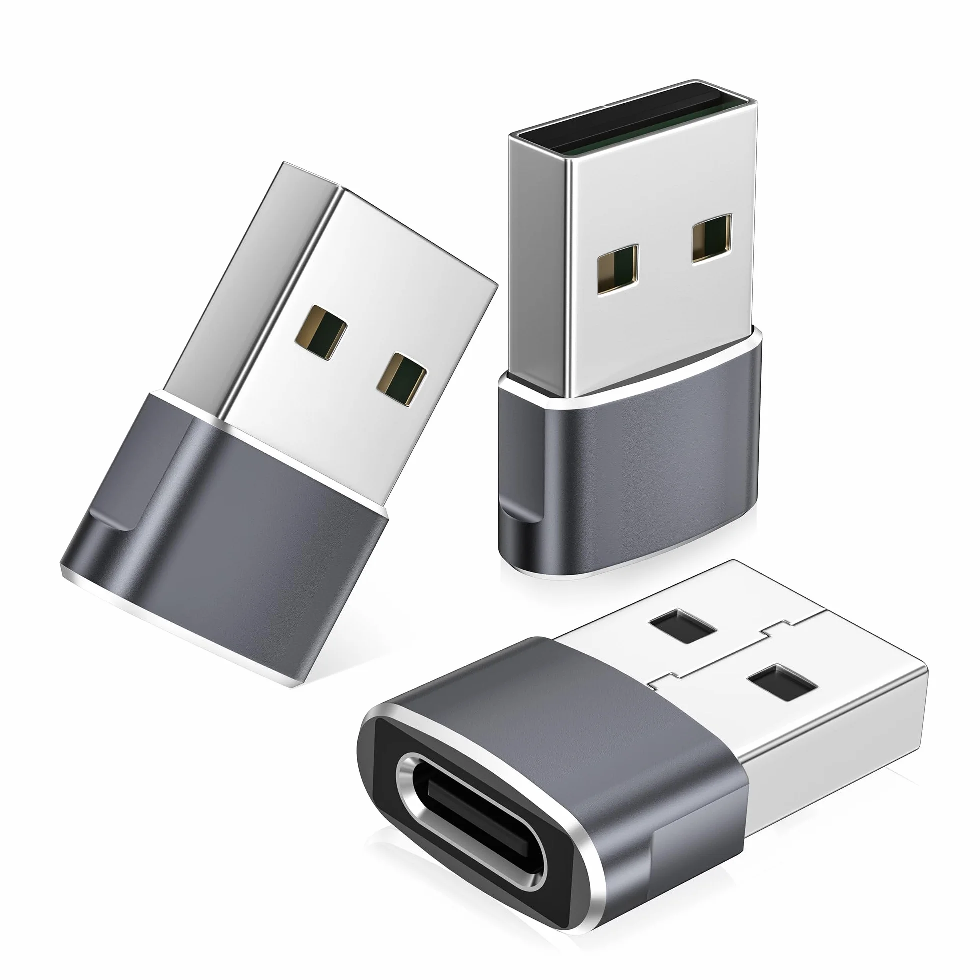 Basesailor Adapter USB do USB C,Adapter USBC Żeński do USB A Męski,Konwerter Type C Ładowarka do iPhone 17 17e Pro Max 16 15,Apple Watch iWatch S11 10 SE,AirPods 3,iPad mini Air,Samsung Galaxy S25 S26