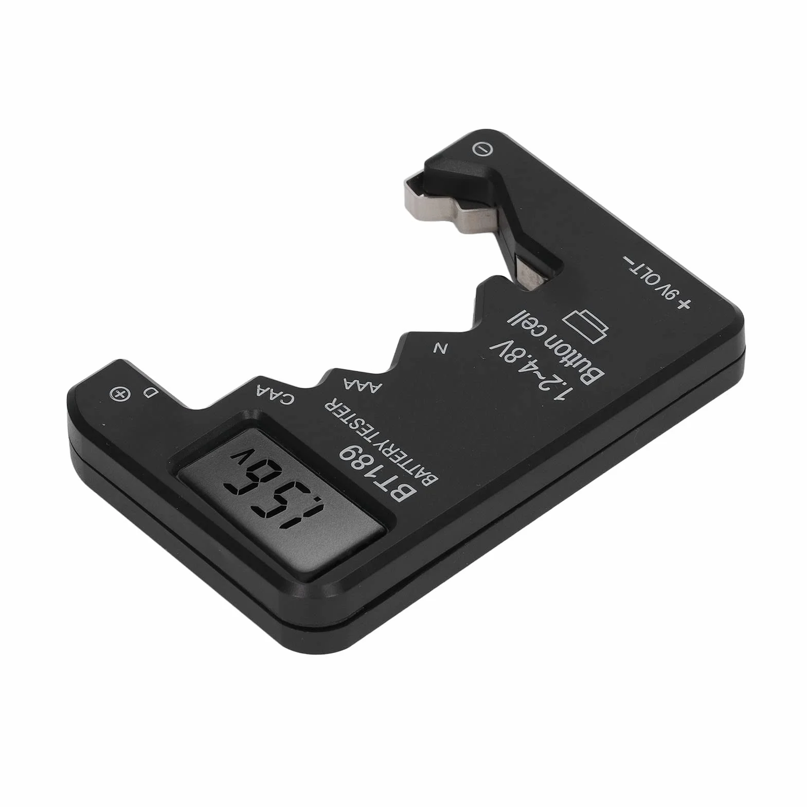Tester Baterii, Wyświetlacz LCD Uniwersalny Kontroler Baterii do Baterii AA AAA 6F22 9V 1,5V, Tester Baterii do Baterii Domowych - Smal Electrical Equipment (Czarny)