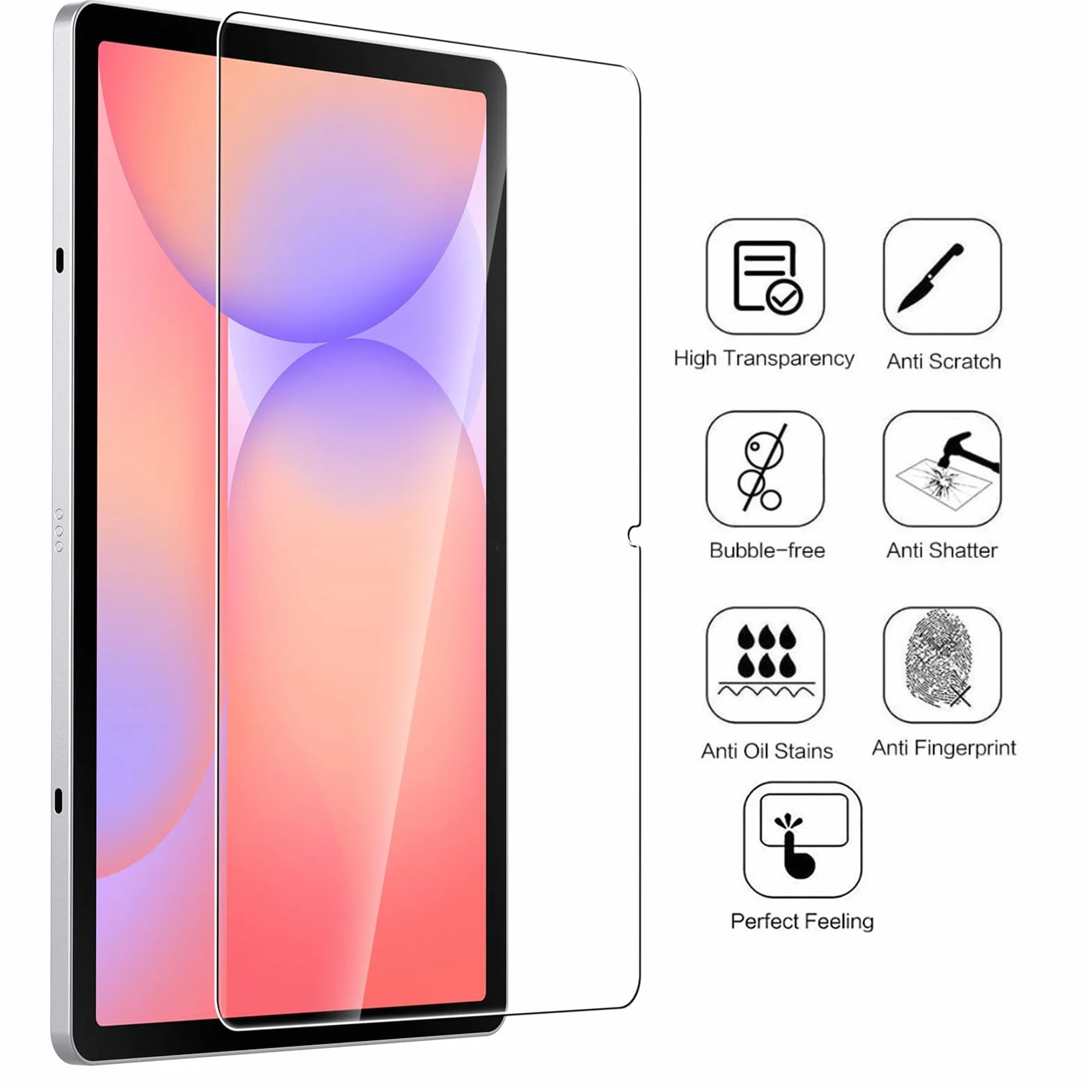 WD&CD 2 sztuki kompatybilny z Samsung Galaxy Tab S10 Lite 10.9/S10 FE /S9 FE/S9/S8 inch, szkło hartowane wysokiej rozdzielczości kompatybilne z Doogee Tab A9/A9Pro 10,1 cala