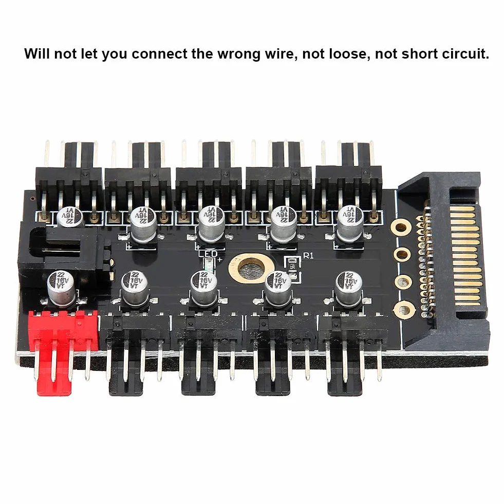 Koncentrator sterowania PWM do wentylatora obudowy komputera, 4-pinowy rozdzielacz chłodzenia procesora, kontroler SATA/4D (SATA) 12V