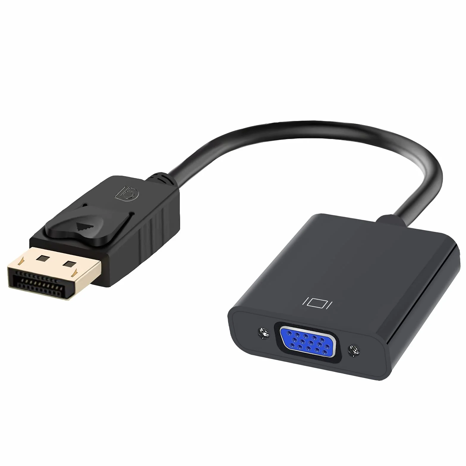 Jsdoin DisplayPort na VGA, 1080P pozłacany adapter DP na VGA (męski na żeński) kompatybilny z Lenovo, Dell, HP, ASUS
