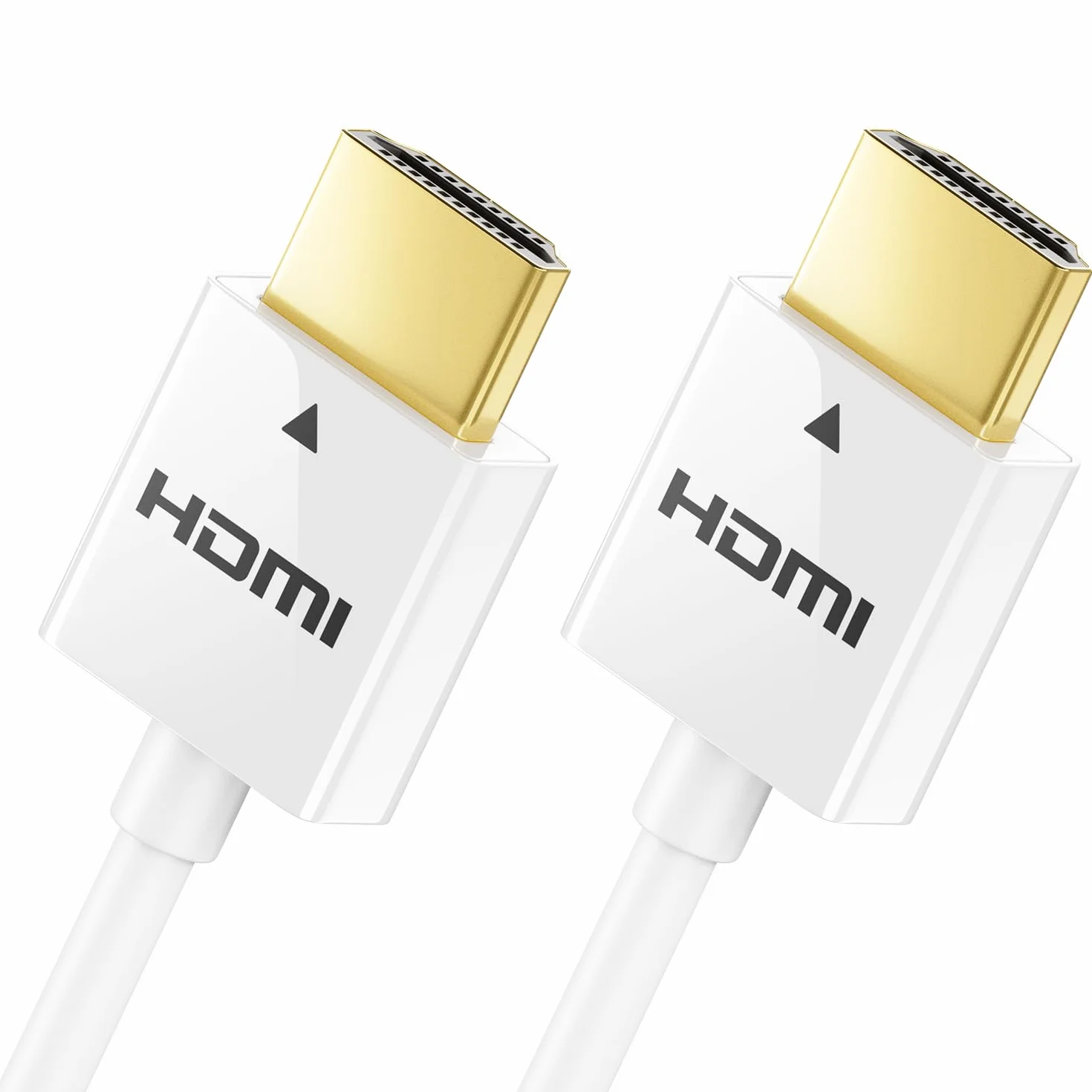 deleyCON 2m 4K HDMI 2.0 Kabel Slim (Mały i Elastyczny Kabel HDMI) - 1080P 2160P UHD ARC HDR 3D do TV, Monitora, Projektora, Laptopa, Notebooka, PC, Komputera, PS4, PS5, XBOX - Biały