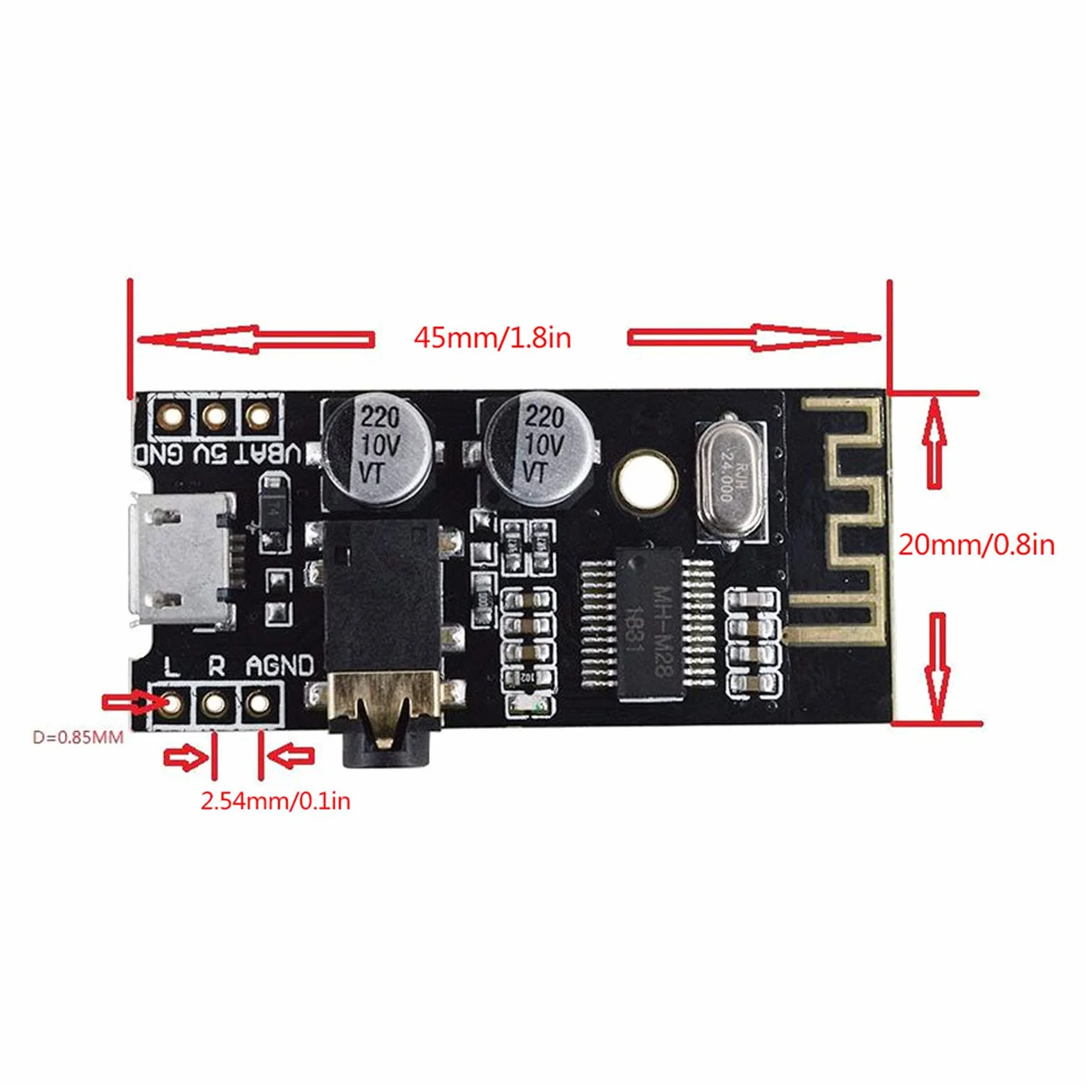 Karta Bluetooth, Odbiornik Audio Mh-Mx8 Moduł Bluetooth Elektronika Bezprzewodowa Do Systemu Głośników Diy (M28)