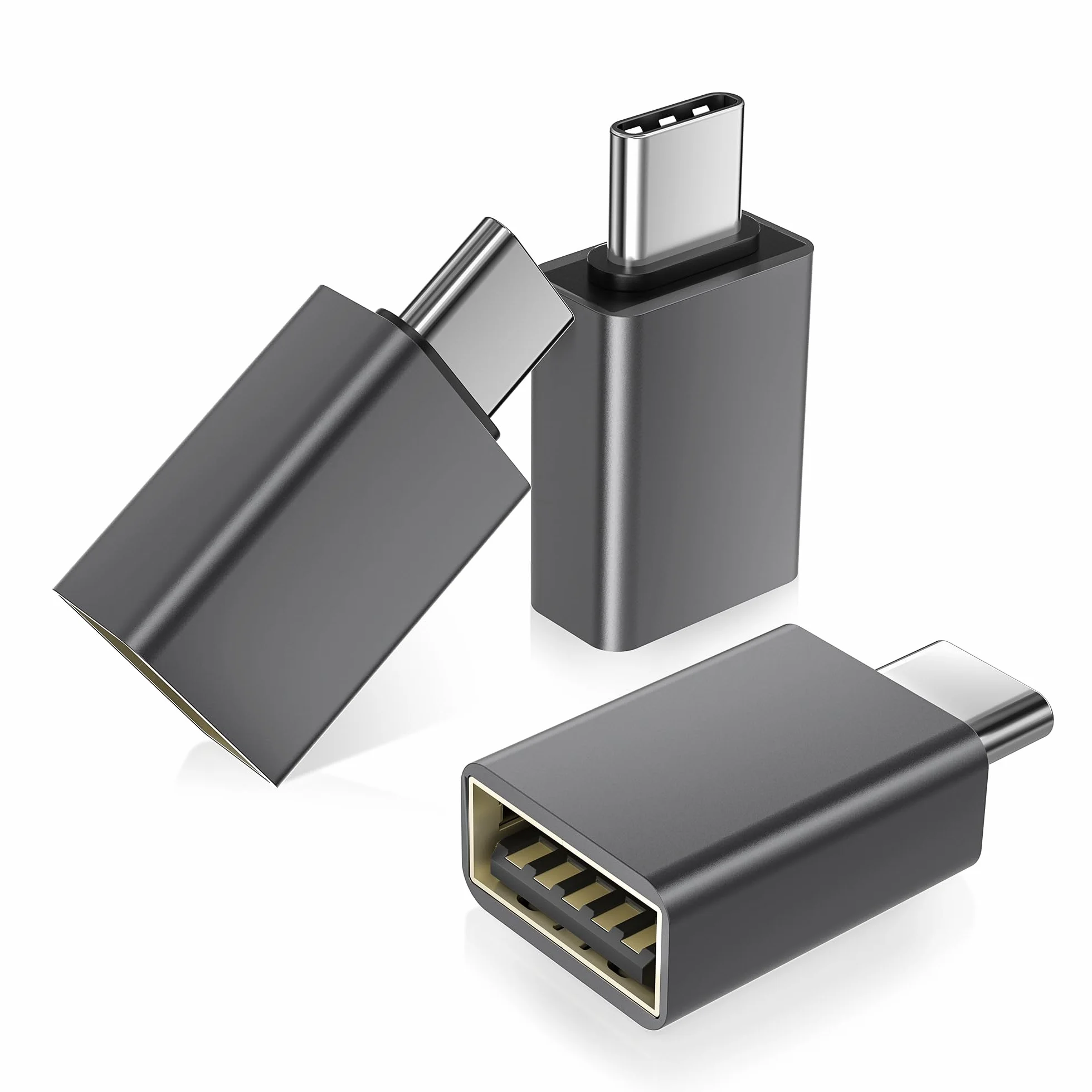 BASESAILOR Adapter USB C męski na USB 3.0 żeński 3 Sztuki,Adapter OTG Typ C | Thunderbolt 5 4 3 do MacBooka Pro,iPhone 17 17e 16 16e 15,iPad Mini Air,Surface Go,Microsoft,Galaxy A56 S26 S25 Plus Ultra