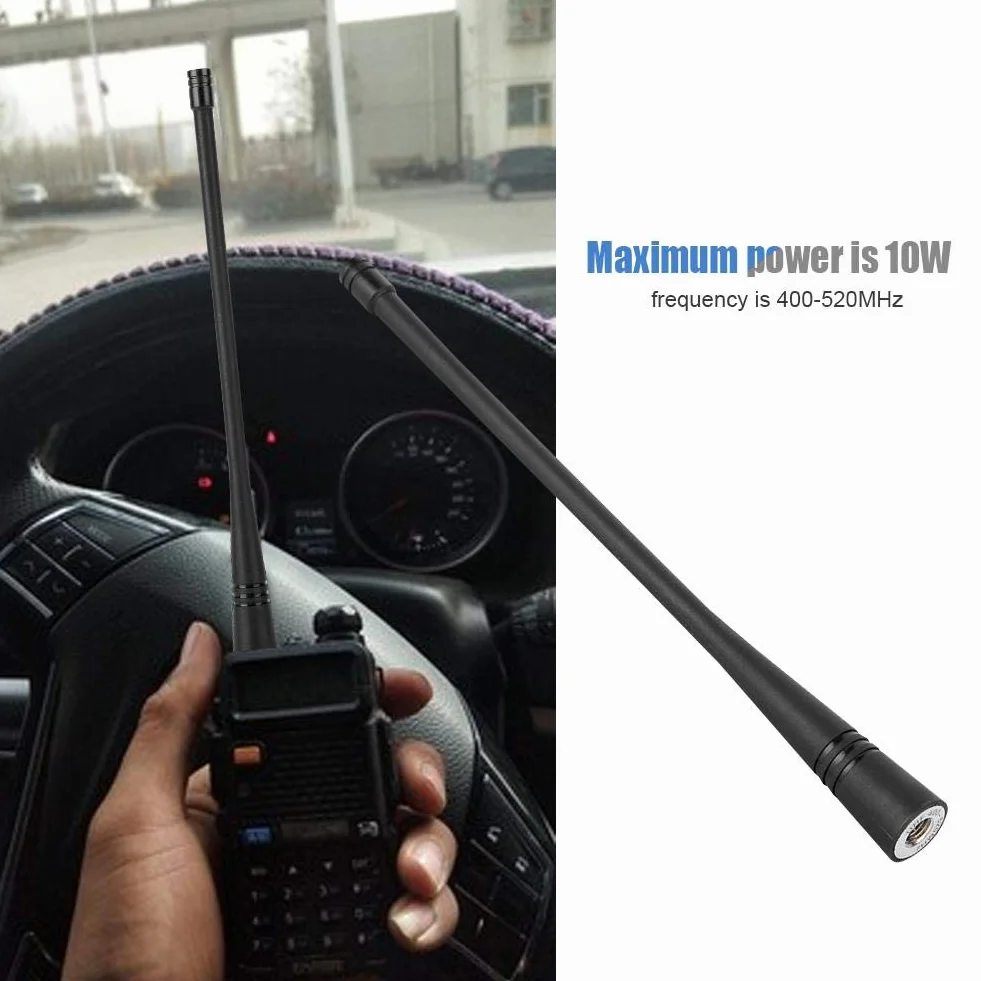 ASHATA Antena wtykowa SMA, wtyk SMA UHF miękka gumowa antena do 2-drożnego radia walkie-talkie Częstotliwość 400-520 MHz, jednoczęstotliwościowe/antena UHF ze stabilną transmisją informacji