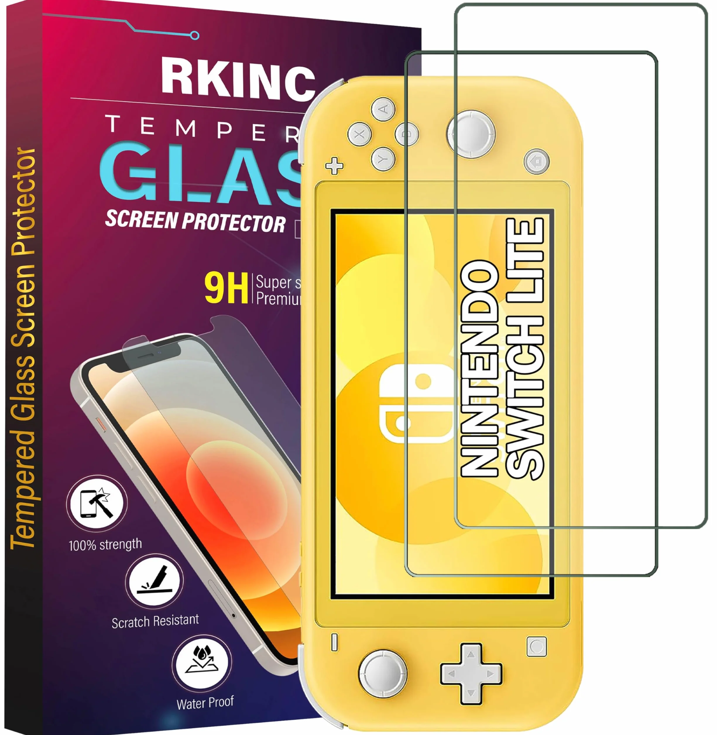 Szkło ochronne do Nintendo Switch Lite 2 sztuki, 0,33 mm, HD, odporne na zarysowania