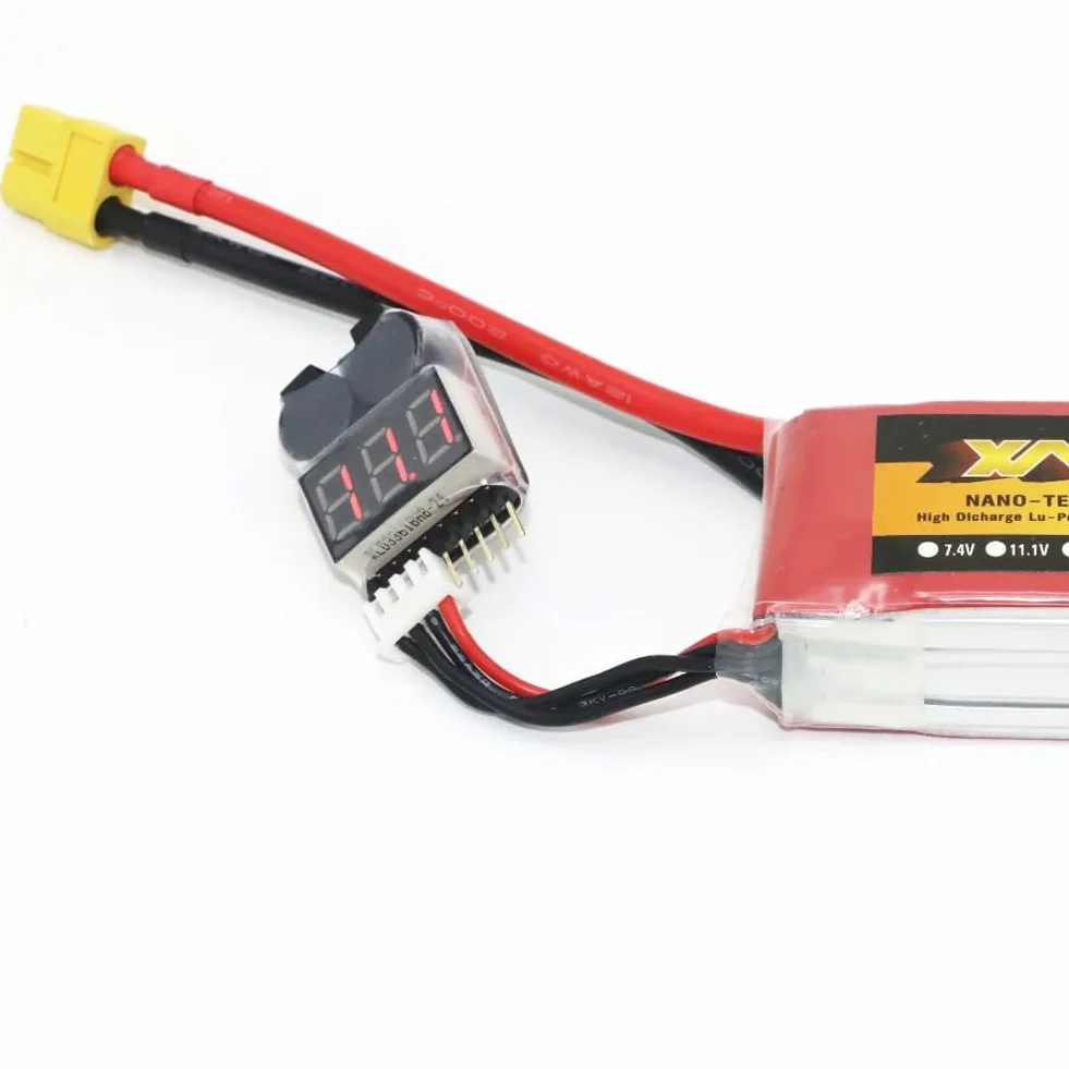 DollaTek 2 szt. RC Lipo Battery Monitor Tester alarmu Checker Niskie napi?cie Buzzer Alarm ze wska?nikiem LED dla akumulatora litowo-jonowego Lipo LiFe LiMn 1-8 S