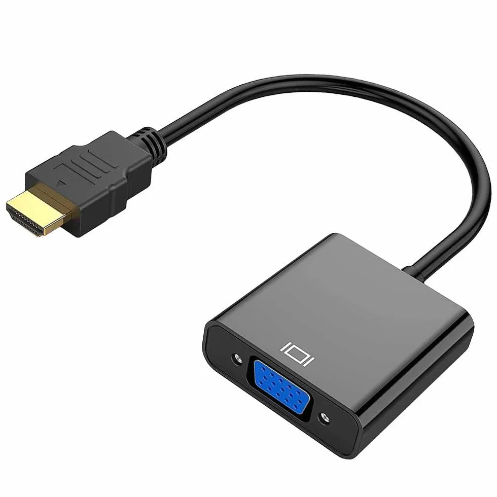 Ociodual Adapter kablowy męski HDMI na żeński VGA Full HD 1080p konwerter czarny do laptopa PC monitor wideo kabel adapter
