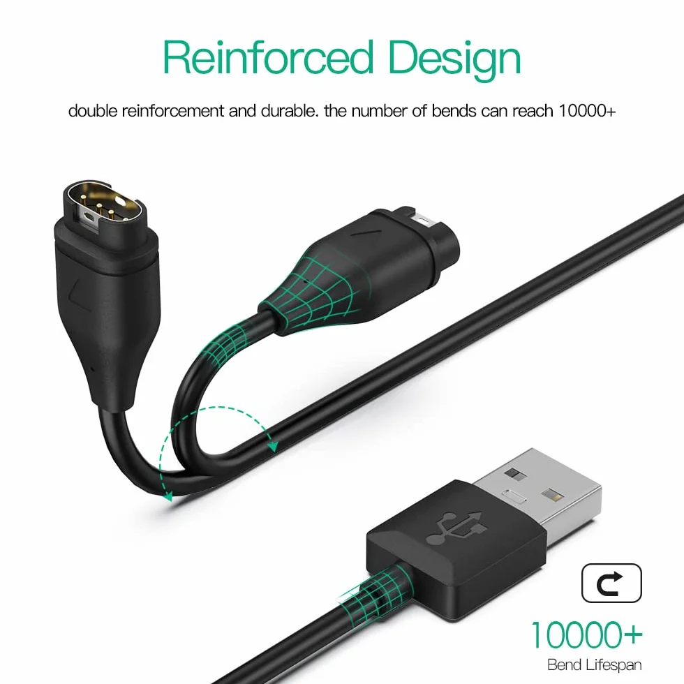 AWINNER Kabel do ładowania kompatybilny z Garmin Fenix 6 6S 6X Pro Sapphire, Fenix 5 5S 5X Plus, Forerunner 935 945 45S 245, Approach S10 S40 S60 X10, Quatix 5 Sapphire, Vivoactive 3 4 4S (2-pak )