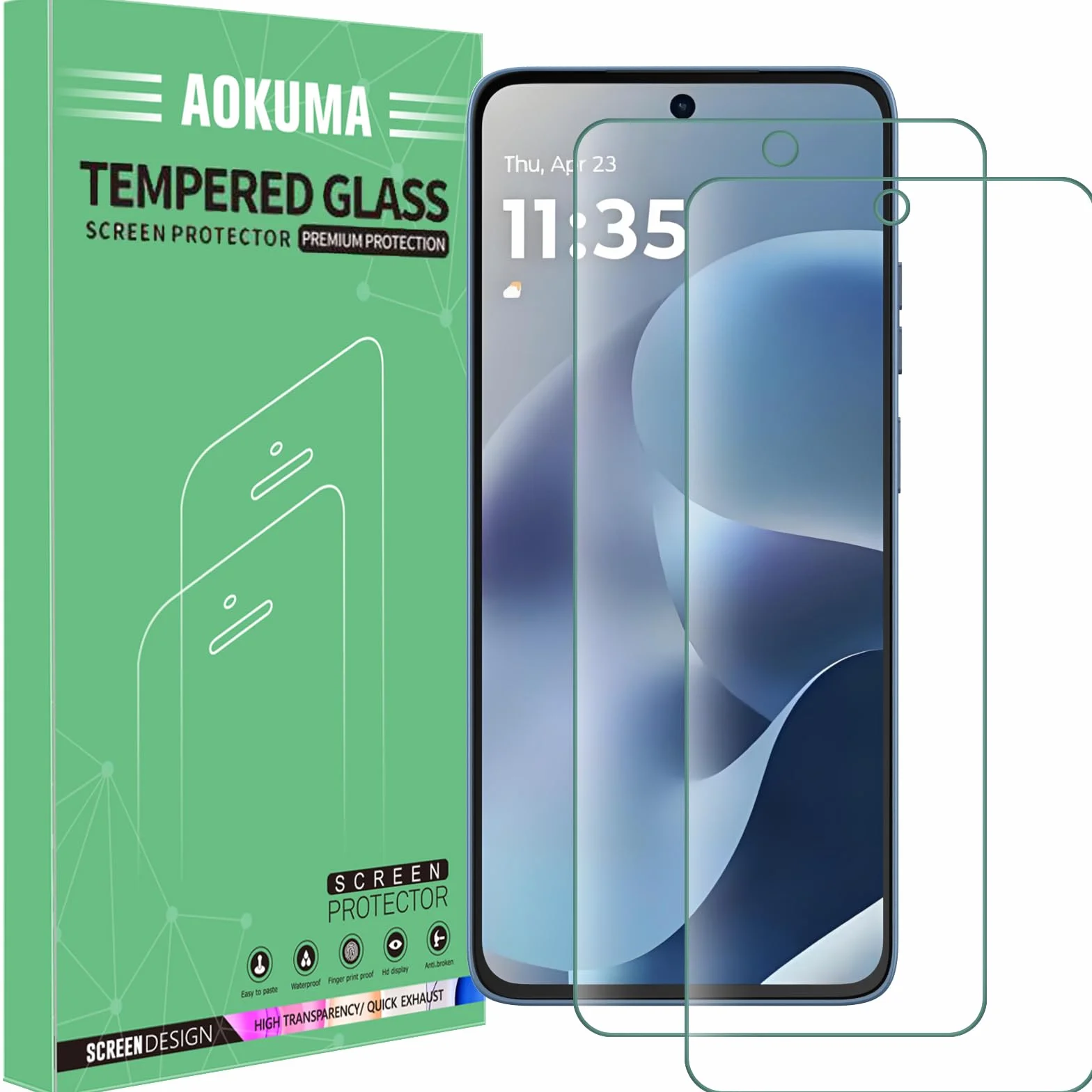 AOKUMA Ochraniacz ekranu do Motorola Moto G15, szkło hartowane 9H, 2 sztuki
