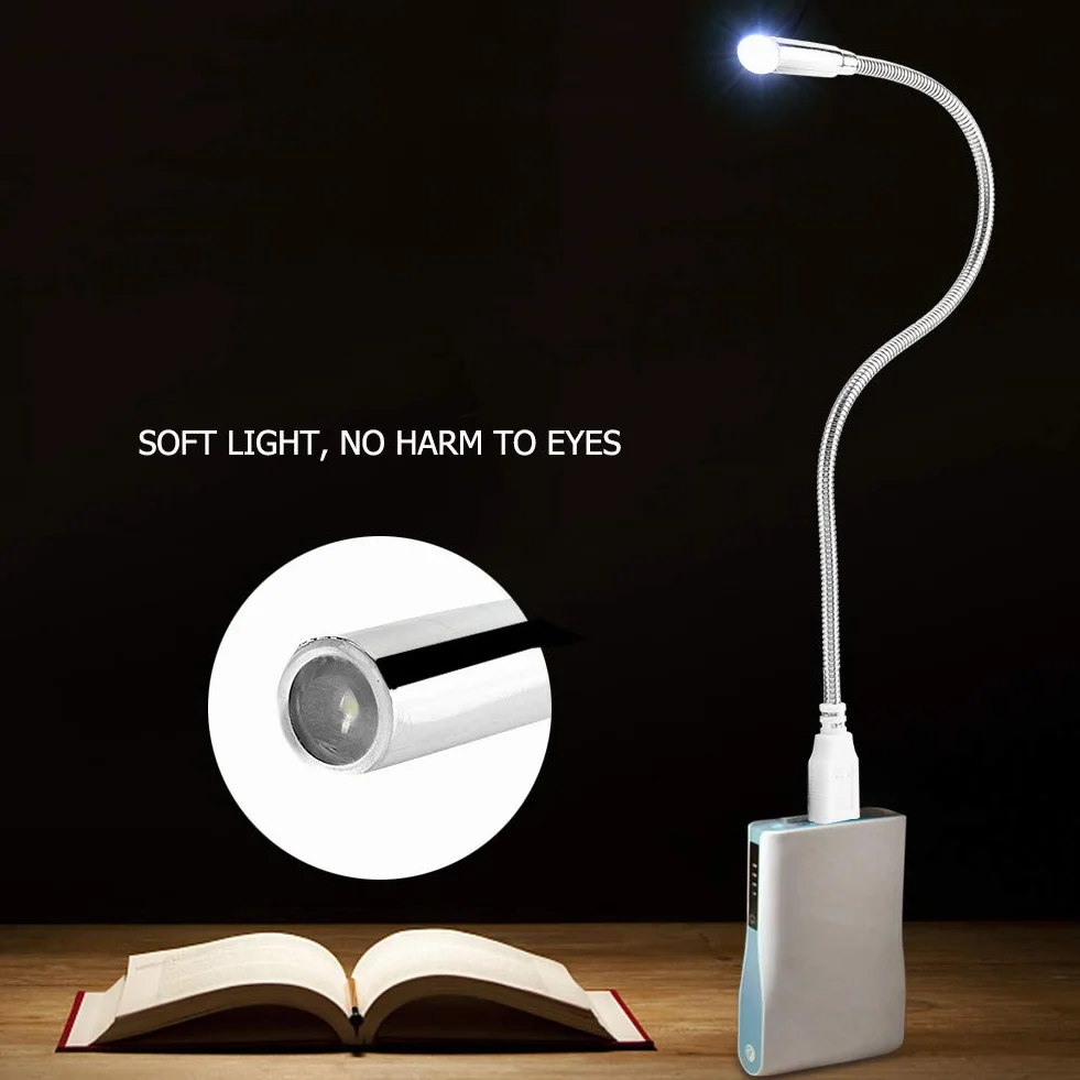Elastyczna Komputerowa LED, Interfejs USB Mini Lampka Nocna do Komputera Laptop Notebook PC Regulowana Ochrona Oczu Wąż Pojedynczej Lampy Lampka USB