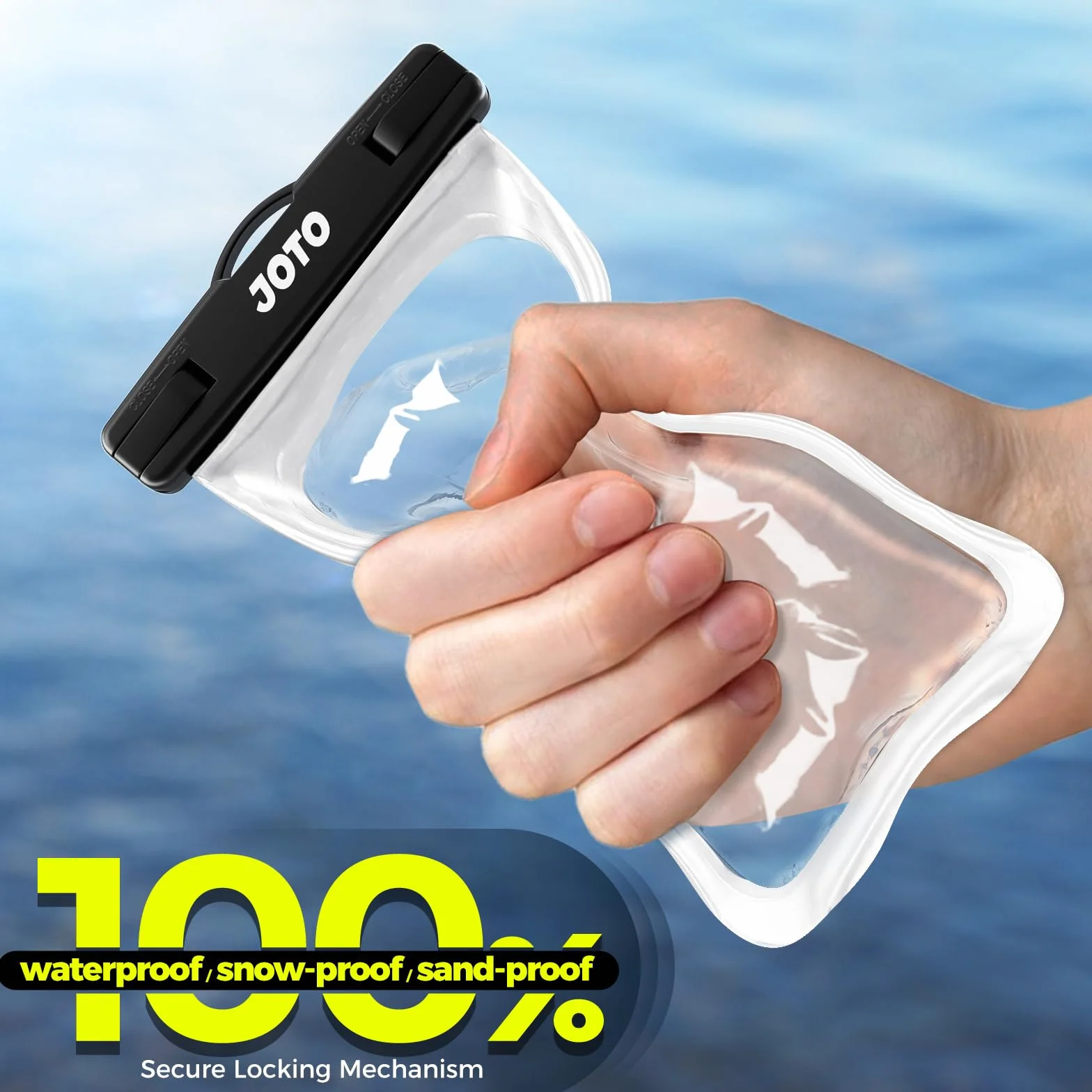 JOTO Uniwersalny wodoodporny pokrowiec pokrowiec pokrowiec pokrowiec na telefon komórkowy sucha torba etui na iPhone 11 Pro Max Xs Max XR X 8 7 6S Plus, Galaxy S20 Ultra S20+ S10 Plus S10e S9 Plus S8/Note 10+ 10 9 8, piksele 4 XL 3a do 6,9" - przezroczyst
