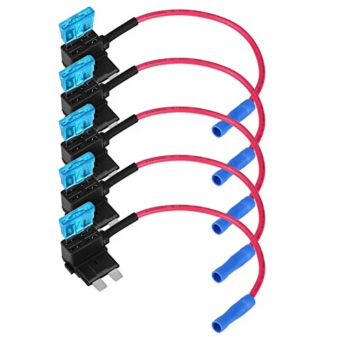5 szt. adapter bezpiecznikowy do samochodu z uchwytem, automatyczny adapter z bezpiecznikiem, 15 A (standardowy)
