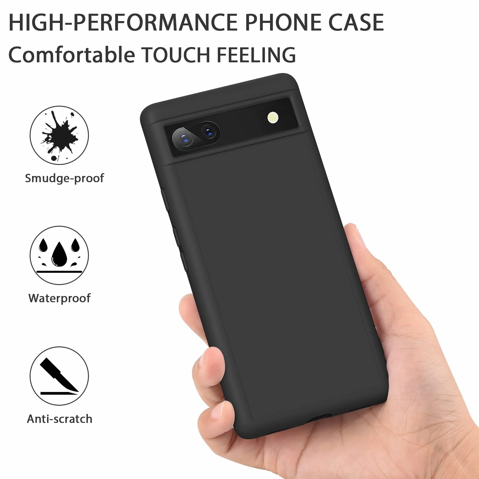 Vancle Etui na telefon komórkowy Google Pixel 6A ze smyczą, cienkie silikonowe etui na telefon komórkowy do Google Pixel 6A 6,1", etui ochronne z amortyzacją uderzeń i miękką wyściółką z włókien