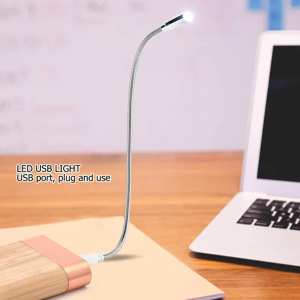 Elastyczna Komputerowa LED, Interfejs USB Mini Lampka Nocna do Komputera Laptop Notebook PC Regulowana Ochrona Oczu Wąż Pojedynczej Lampy Lampka USB