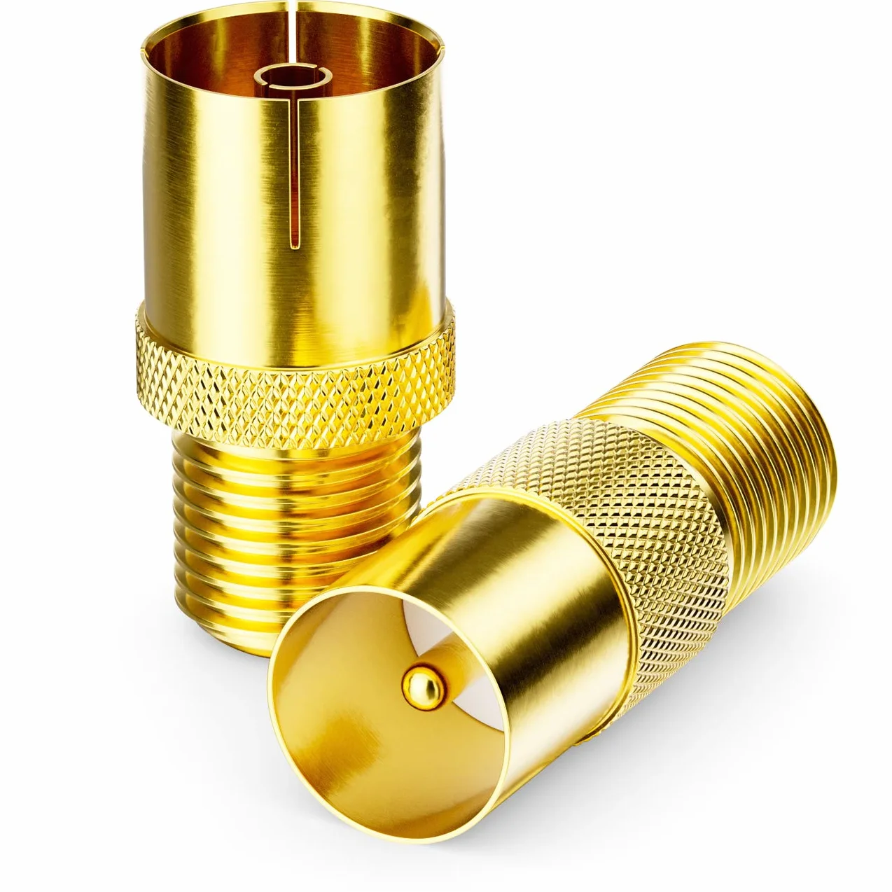 deleyCON SAT adapter ZESTAW Wtyczka F do kabla antenowego Złącze F złącze koncentryczne Gniazdo F do 1x wtyczki anteny IEC i 1x gniazda anteny IEC