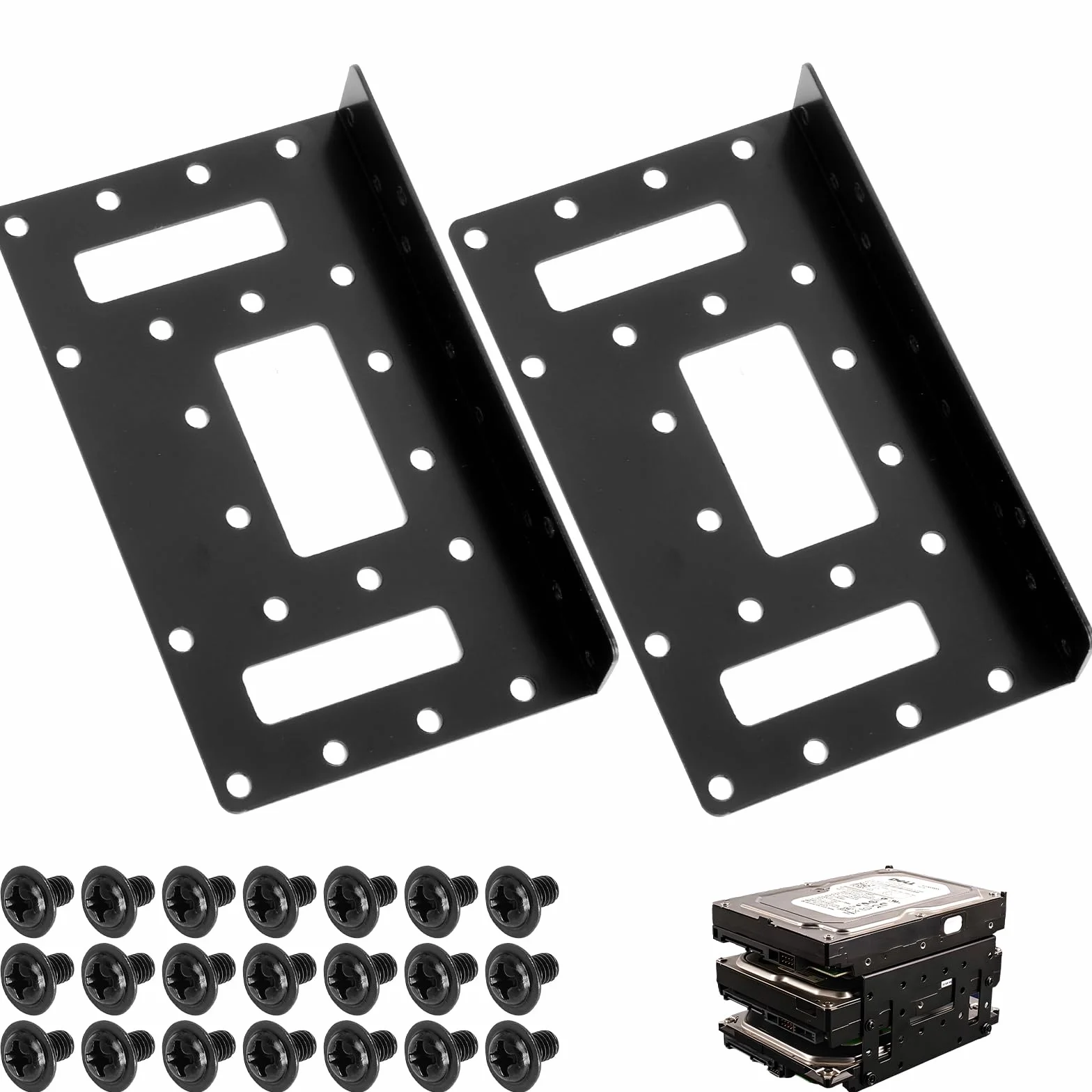 SSD ramka montażowa do dysków twardych 2 x 2,5" na 3,5" dysków twardych adapter ramka wymienna uchwyty szyny, uchwyt montażowy SSD/HDD, 4 x 6,3 cm metalowy uchwyt montażowy SSD uchwyt metalowy adapter