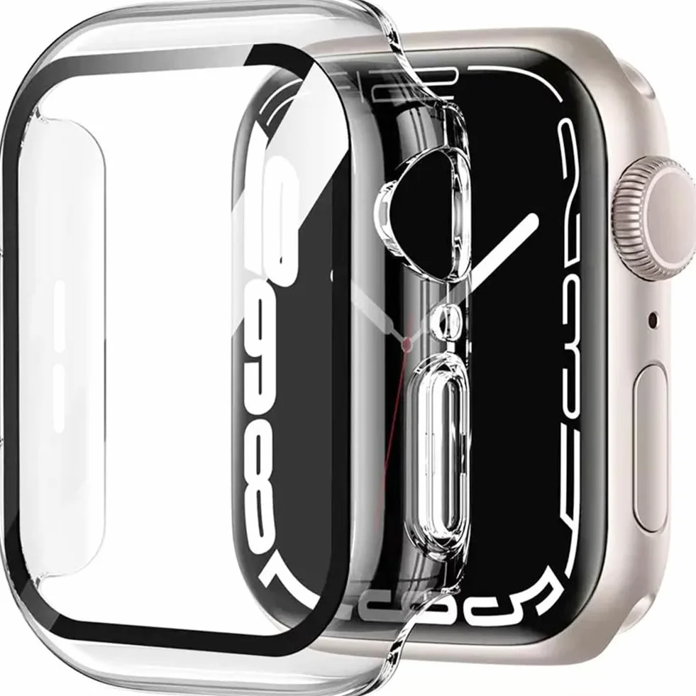 Twarde etui Apple Watch Series 11 10 46 mm, hartowane szkło, pełne pokrycie, matowe x 2