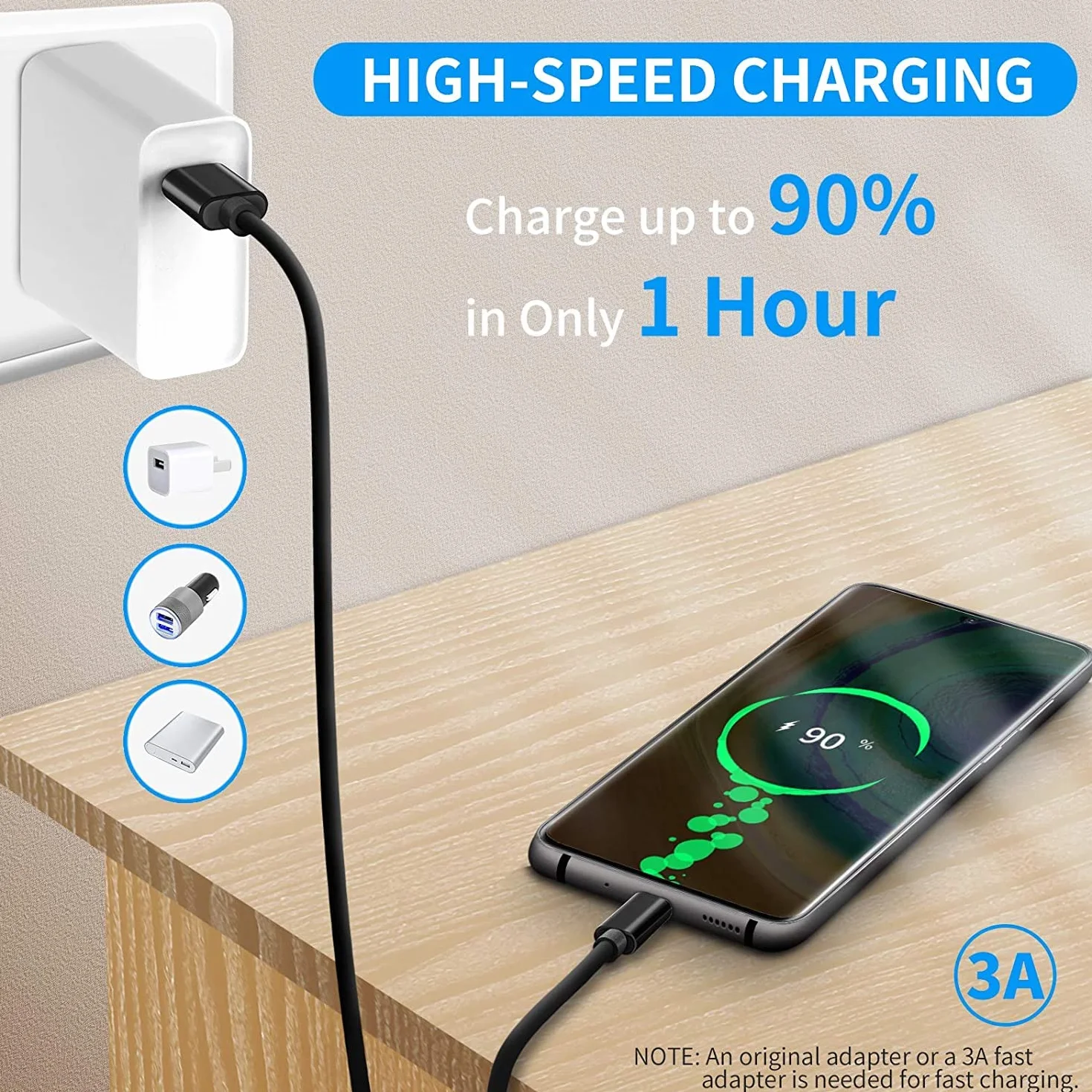 PremiumCord USB-C na USB 2.0 Kabel połączeniowy 3m, szybkie ładowanie do 3A, kabel do ładowania i kabel do transmisji danych, USB 3.1 typ C męski na USB 2.0 typ A męski, kolor czarny, długość 3m