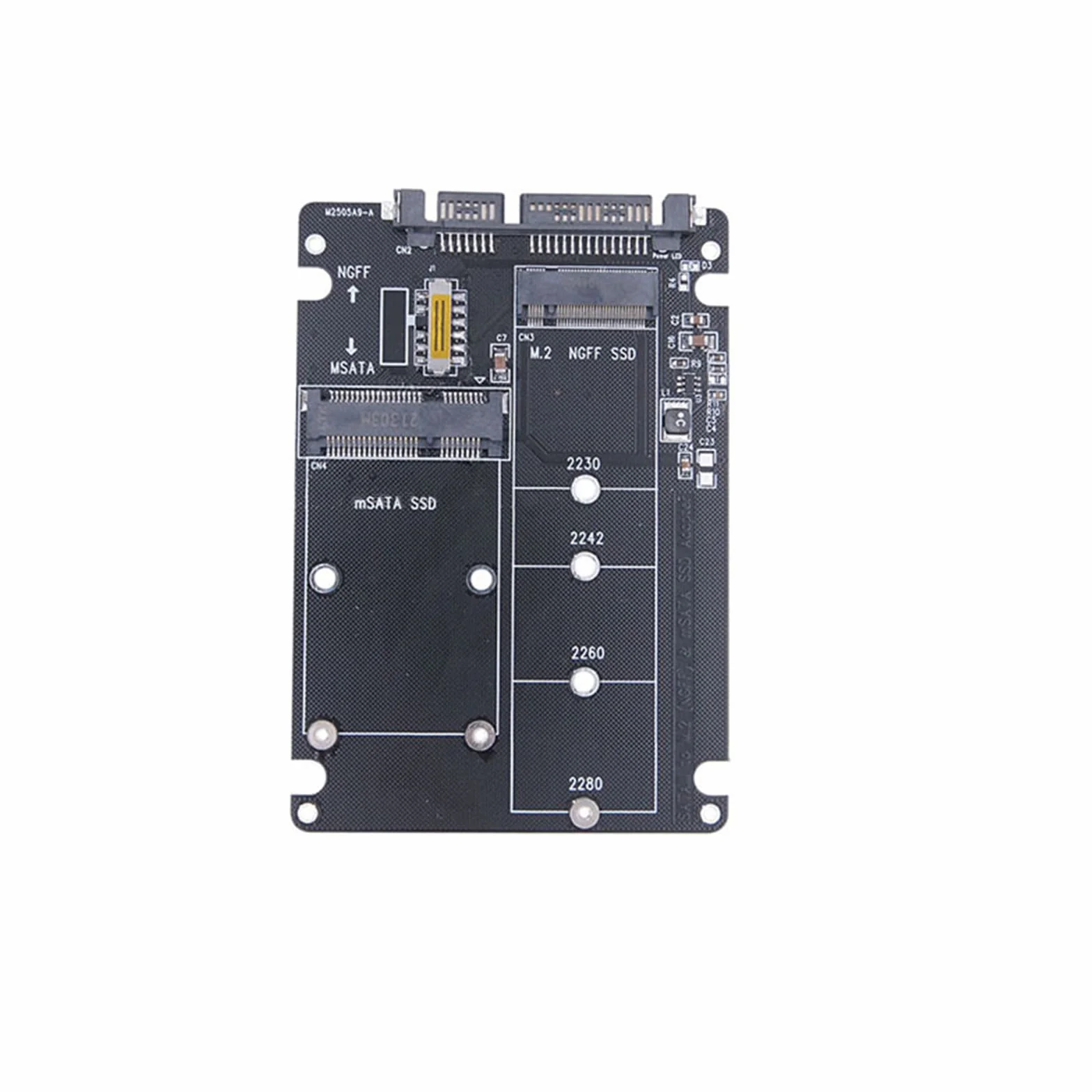 WANGCL M.2 NGFF do SATA Adapter Konwerter MSATA do SATA 3.1 dla dysku twardego 2,5"