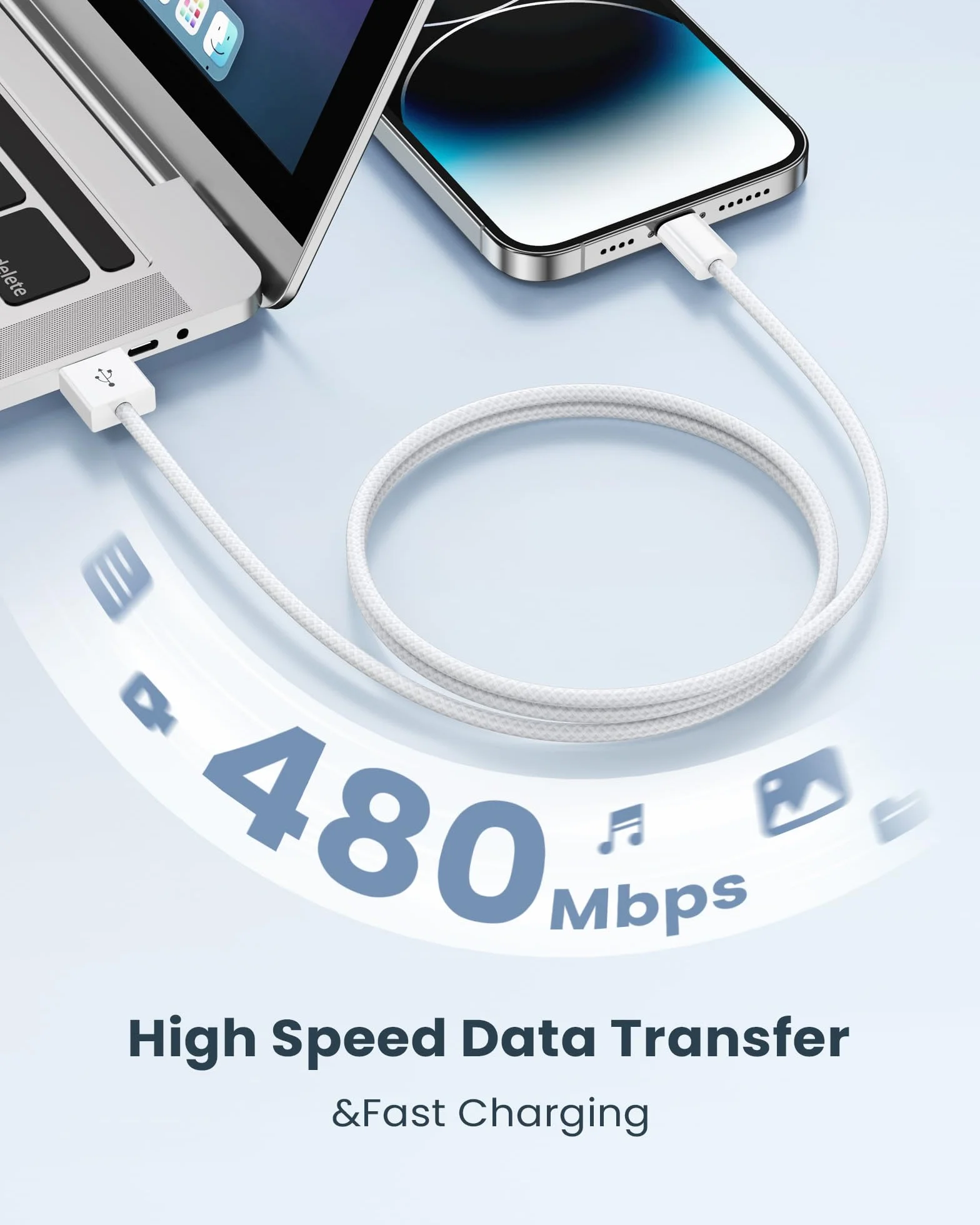 Oryginalny kabel do ładowania iPhone'a, 2 sztuki, 1 m, certyfikat MFi iPhone, kabel do szybkiego ładowania USB na Lightning do iPhone 14 13 12 11 Pro Max Mini XS XR X 8 8 Plus 7 6 6s Plus