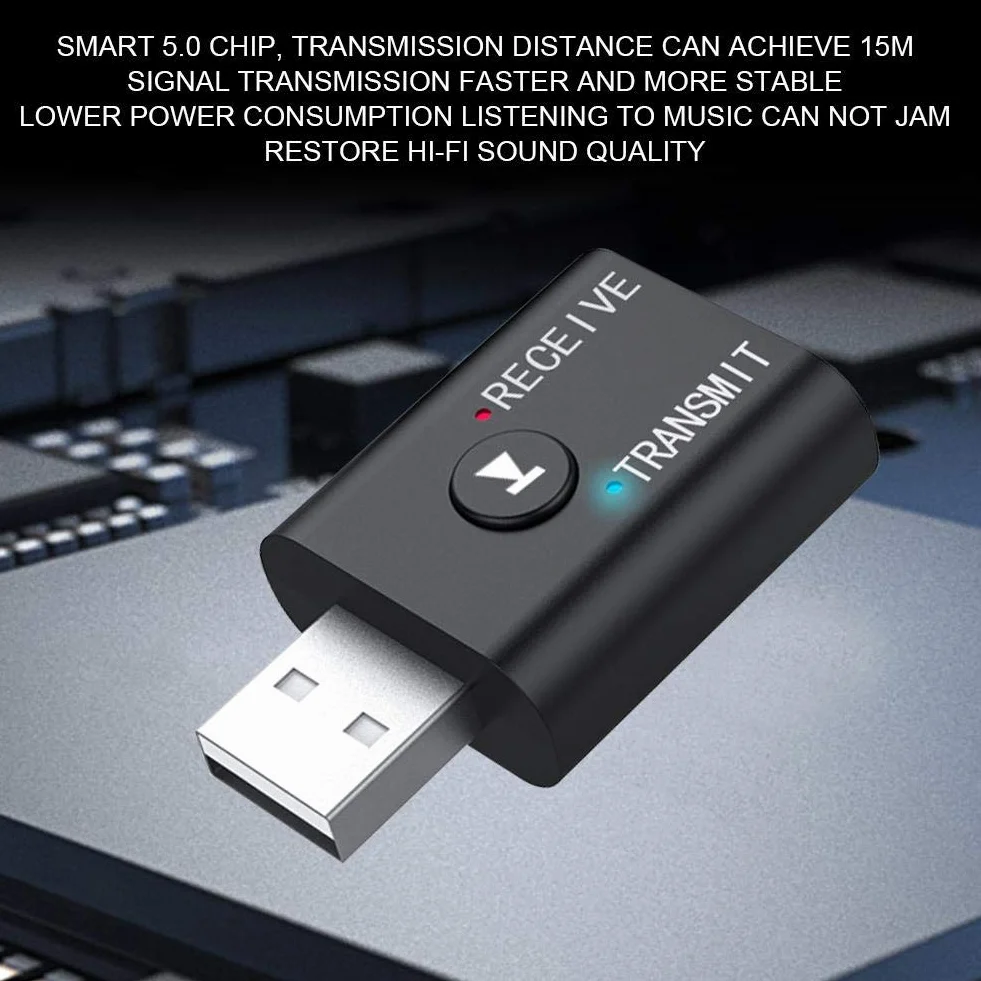 ASHATA nadajnik odbiornik Bluetooth 5.0, ABS 2 w 1 adapter audio