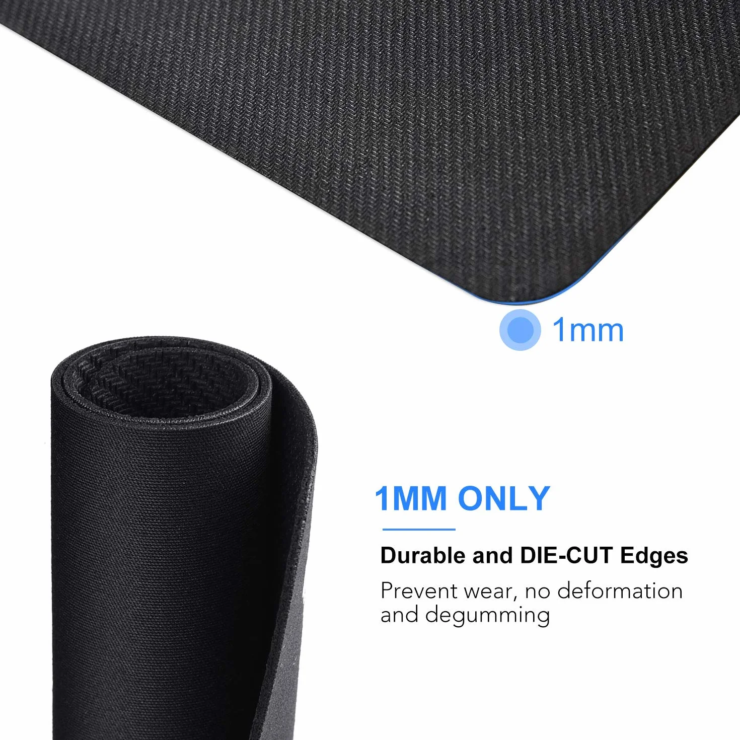 cimetech Wygodna podkładka pod mysz, powierzchnia do gier, bardzo cienkie włókno, gładka, jedwab, zmywalna, do laptopa, klasyczna, 2 szt. czarna