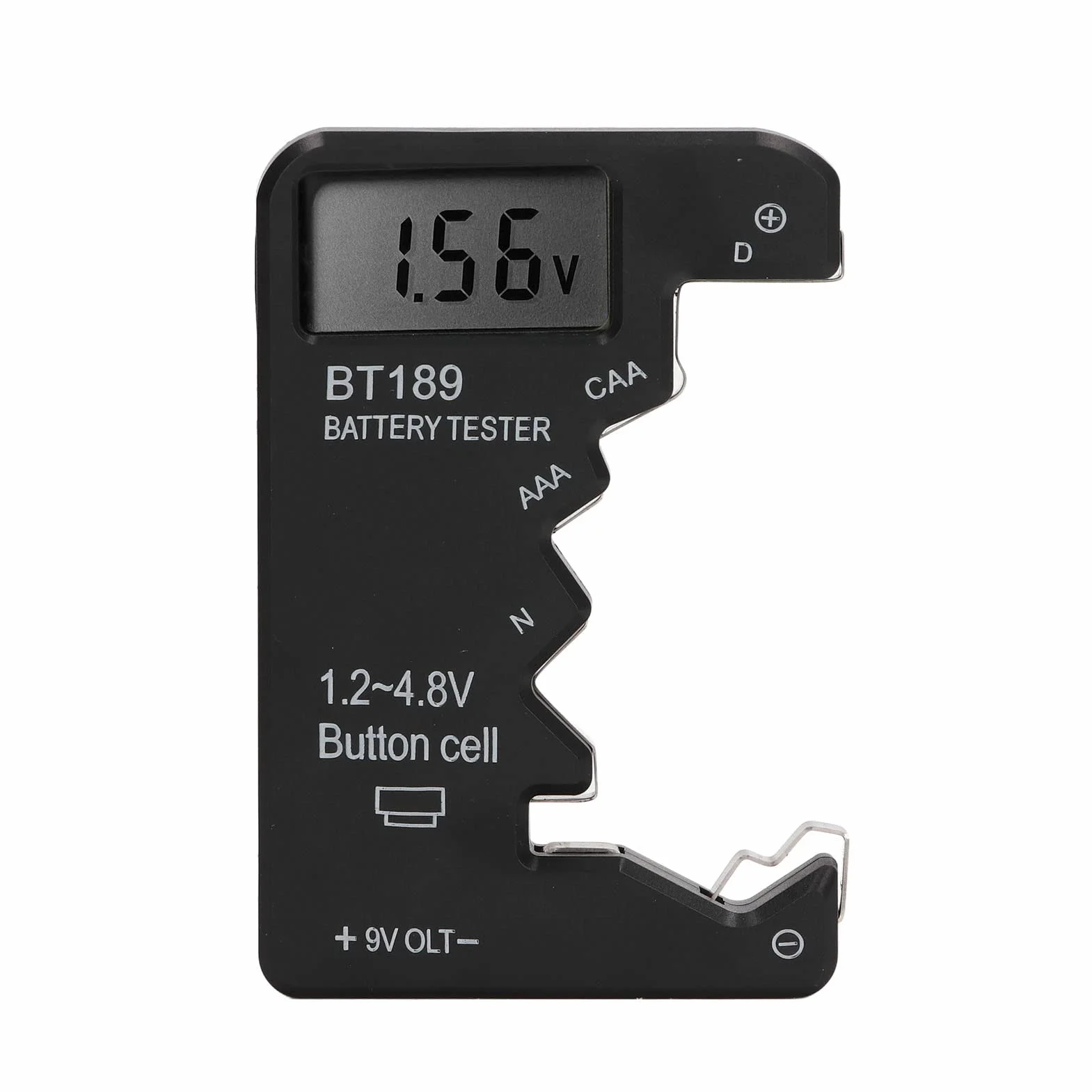 Tester Baterii, Wyświetlacz LCD Uniwersalny Kontroler Baterii do Baterii AA AAA 6F22 9V 1,5V, Tester Baterii do Baterii Domowych - Smal Electrical Equipment (Czarny)