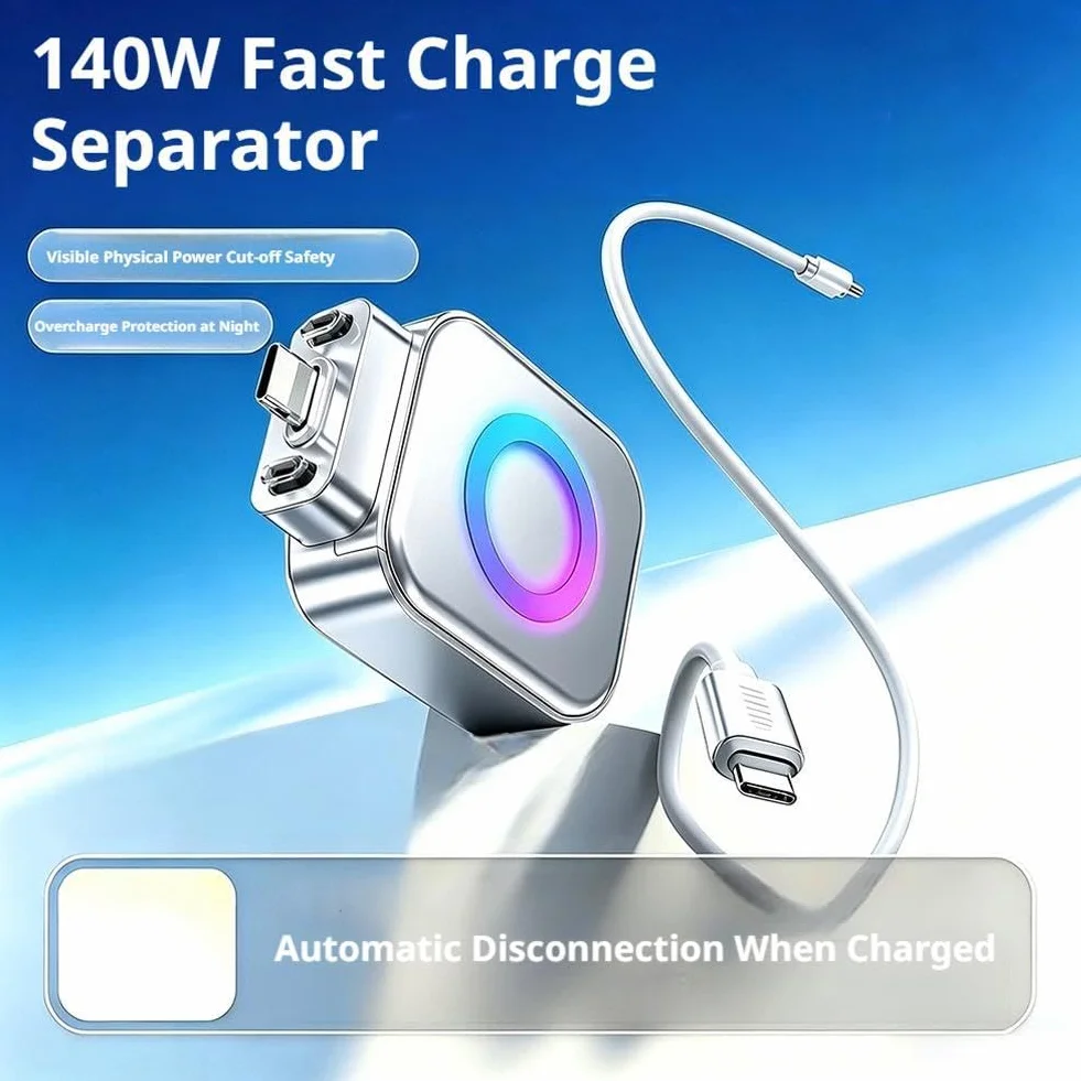 Adapter szybkiego ładowania 140 W z automatycznym wyłączaniem i ochroną baterii