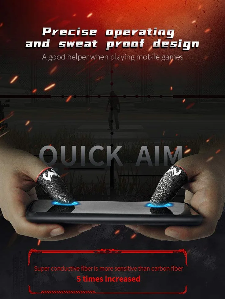 WitBicg Finger Sleeve rękawiczki do gier PUBG antypotowe jedwabiste