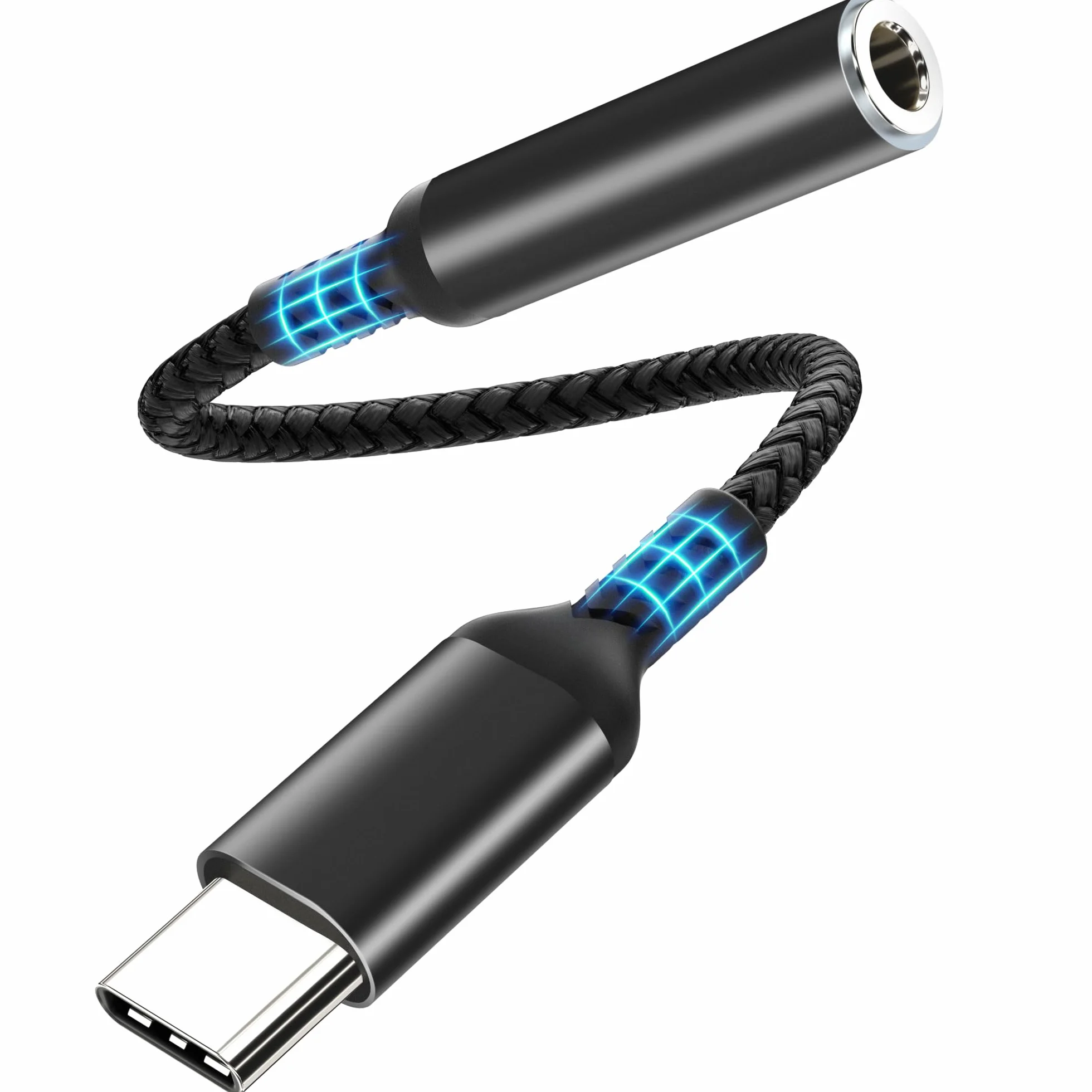 Adapter gniazda słuchawkowego 3,5 mm, adapter USB typu C z DAC, słuchawki cyfrowe typu C na audio kompatybilny z iPhone 15 Pro Max/15 Pro/15, Galaxy S23-S20+, MacBook Pro, Huawei