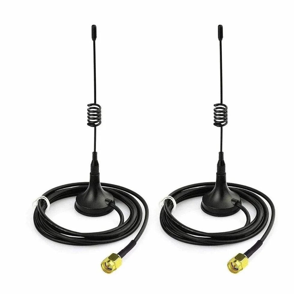 DollaTek 2 szt. 433 MHz Unity Gain Omni, antena 5,5 cala z podstaw? magnetyczn? i m?skim z??czem SMA Impedancja 50 omów - 5DBI