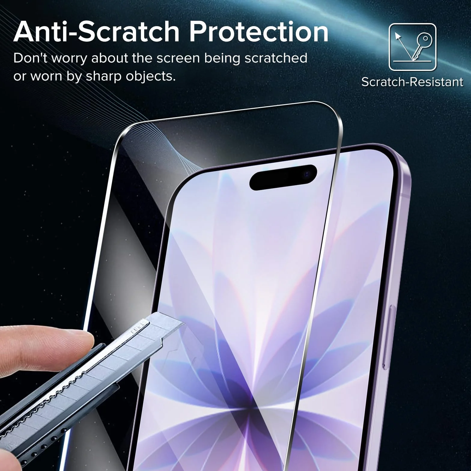 ivoler Ochraniacz ekranu do iPhone 17/16 Pro, szkło hartowane 9H 6,3 cala, 2 szt