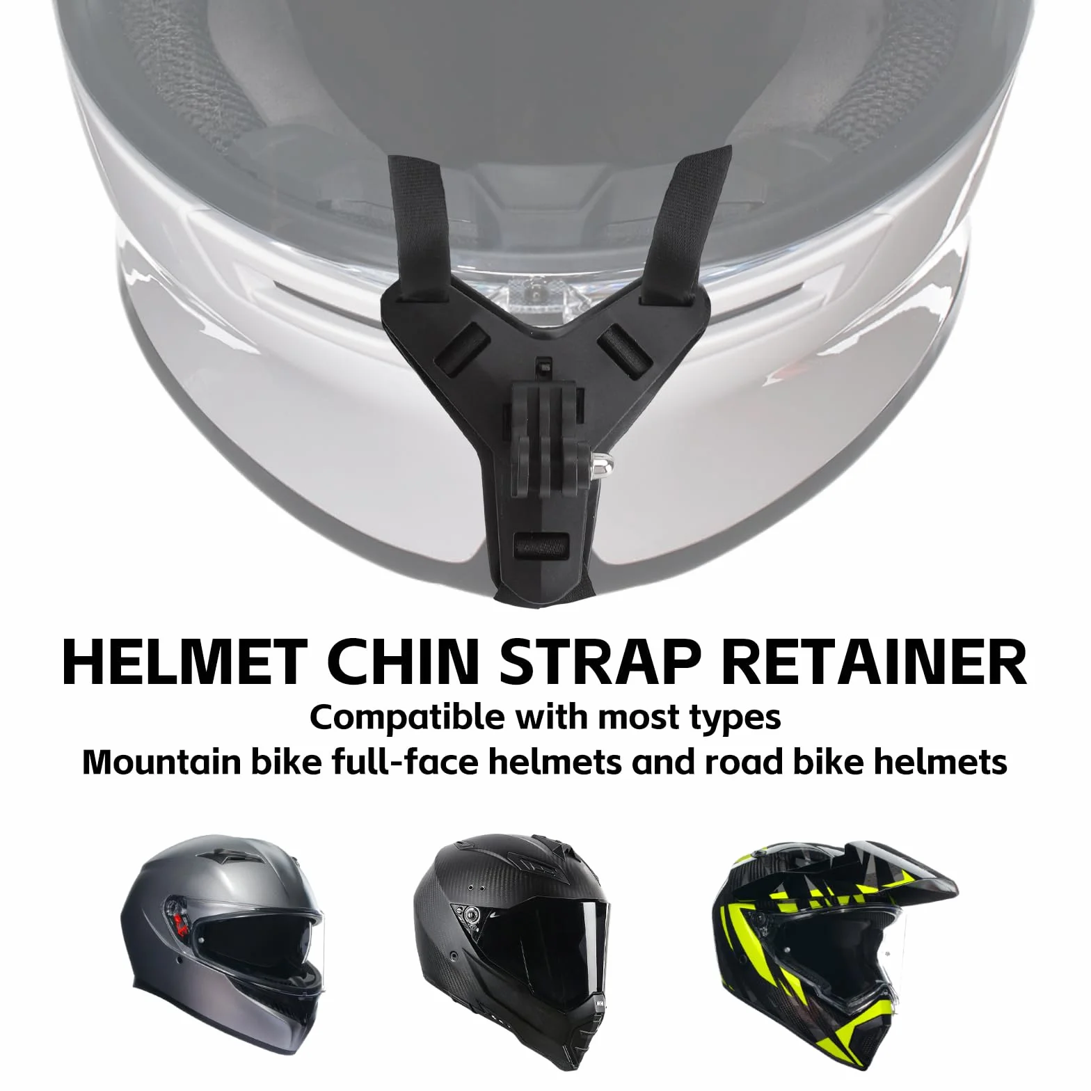 Uchwyt na kask motocyklowy do kamery akcji, stabilny uchwyt z paskiem podbródkowym do nagrań POV – kompatybilny z GoPro Insta360 X5 Osmo Action Insta 360 uchwyt na kask do motocykla, roweru