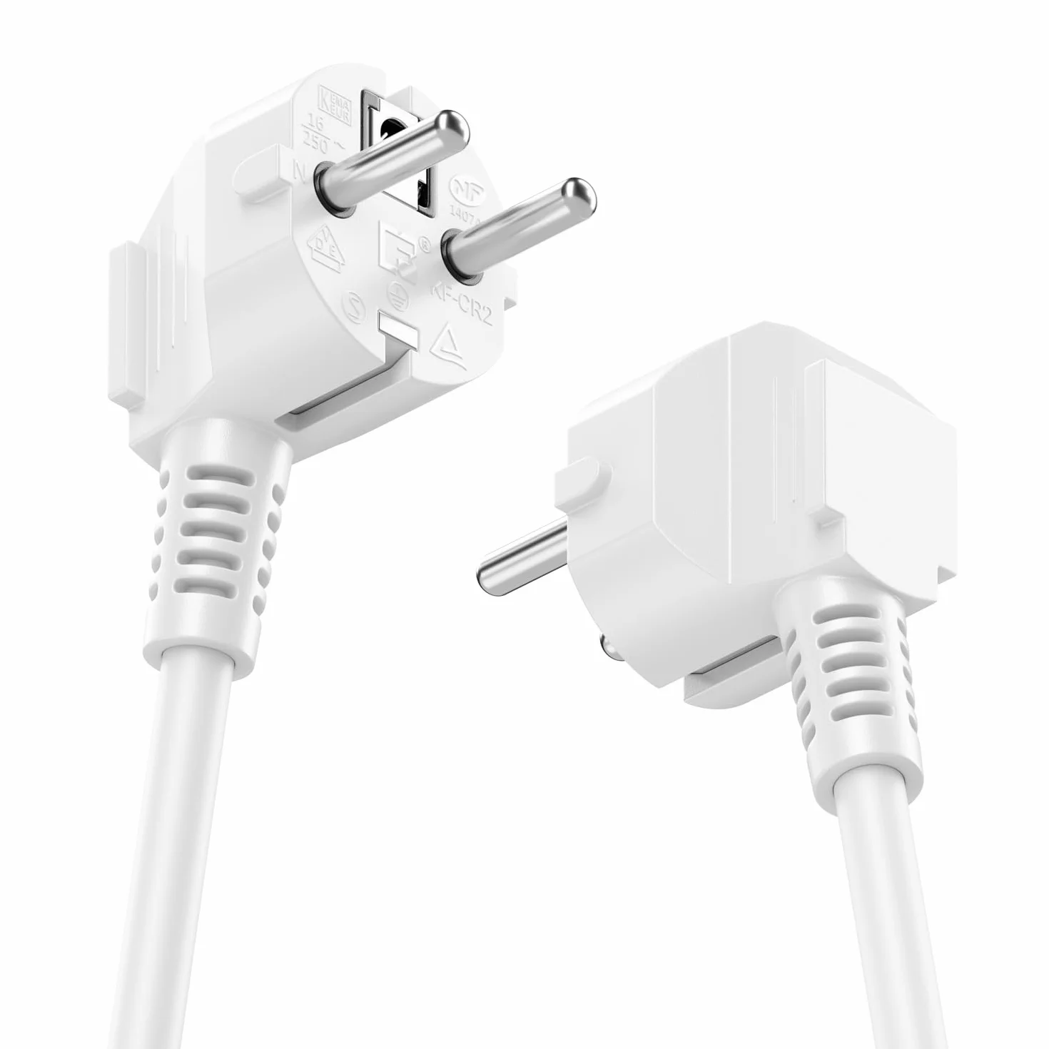 deleyCON Listwa Zasilająca 3-Gniazda z Wyłącznikiem, do Użytku Wewnętrznego, Kabel 1,4m, Wtyczka z Bolcem, Trwała Obudowa z Tworzywa Sztucznego - Biała