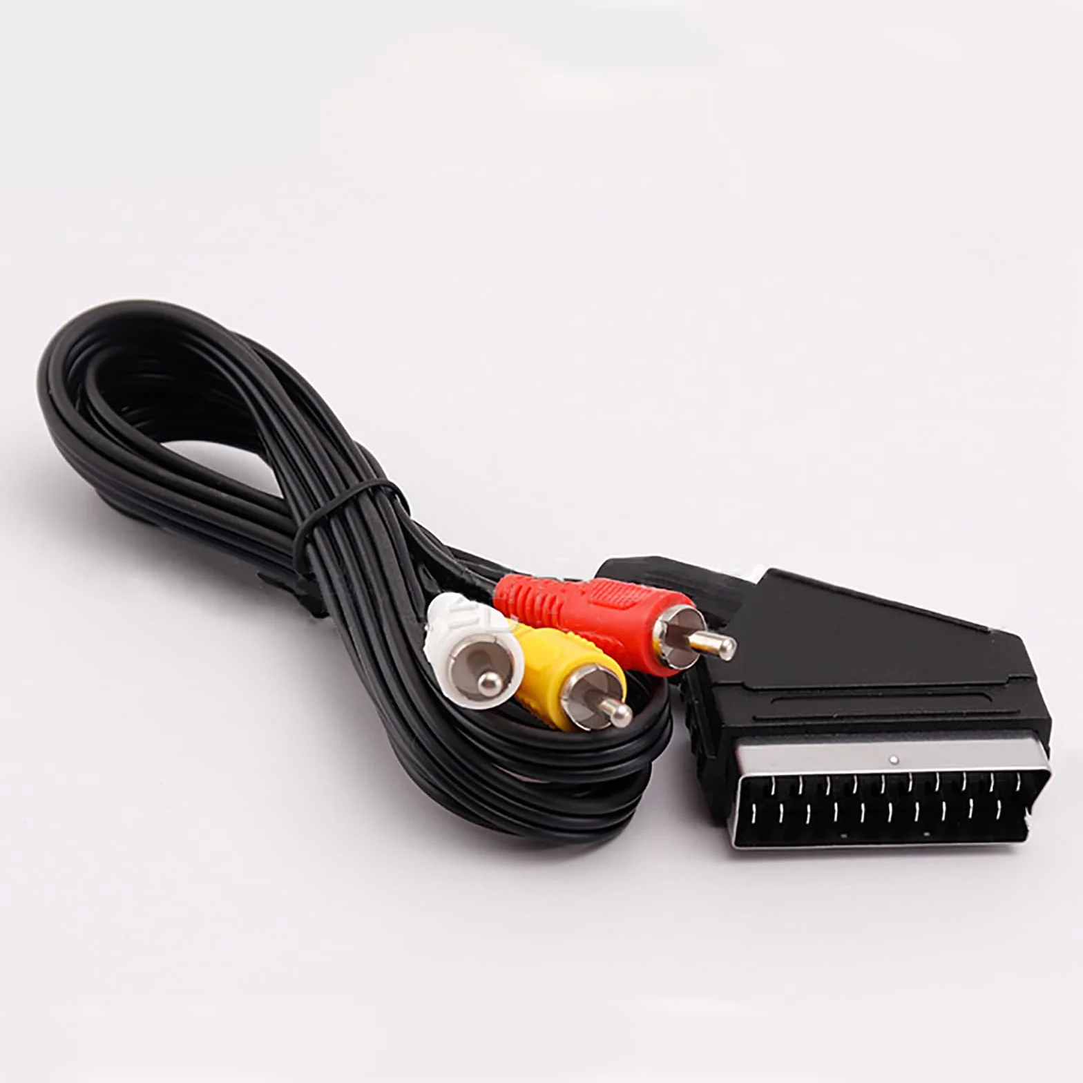 WANGCL INB26629 2 szt. 1,8 m Scart Cable Scart Adapter Scart do RCA Scart przewód do odtwarzacza DVD do telewizora kompozytowe złącze AV konwerter do telewizora DVD magnetowidu NES FC