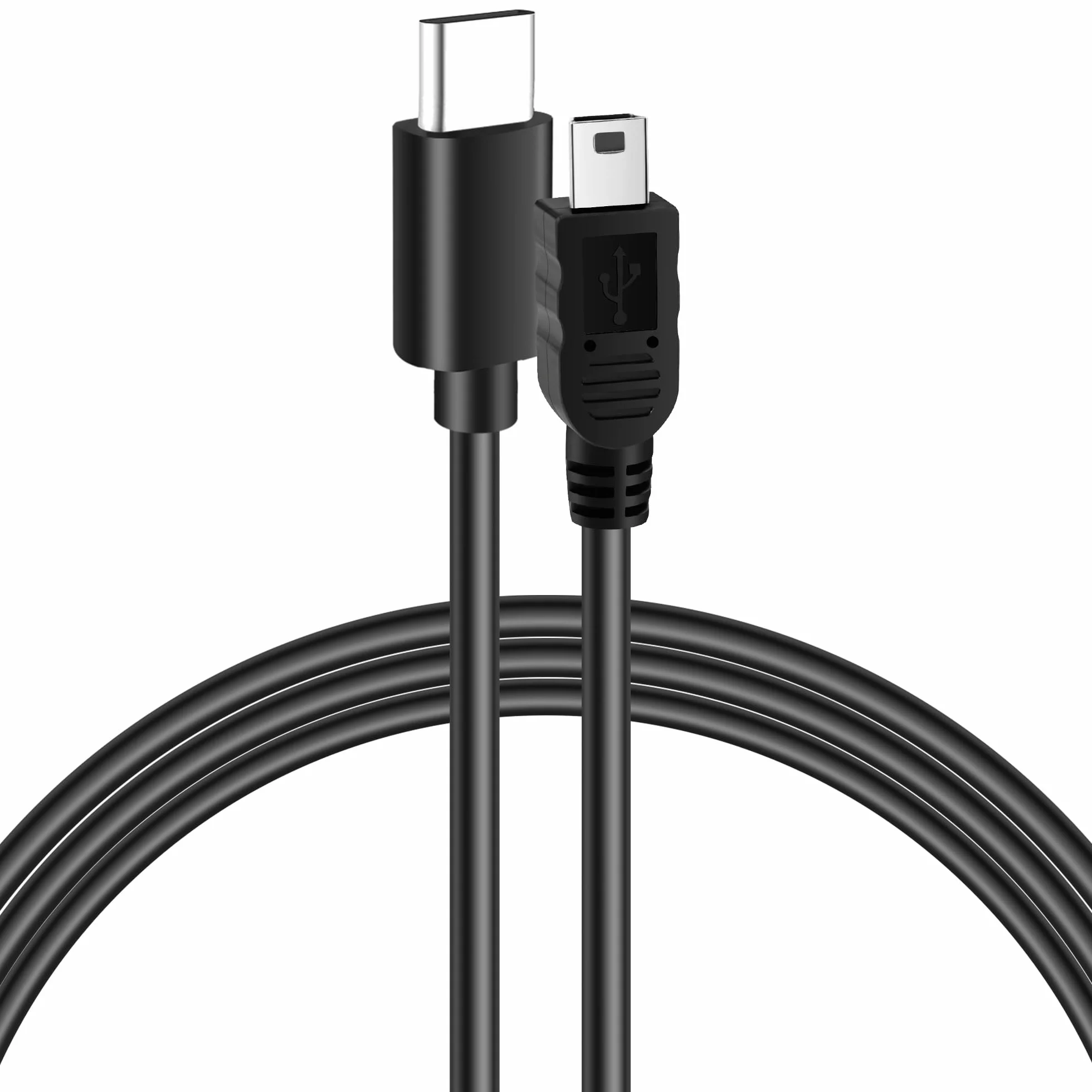 Kabel USB C na mini USB 2.0, 5 m, wtyczka typu C na mini wtyczkę USB, 480 Mbit/s, czarny, kabel do transmisji danych