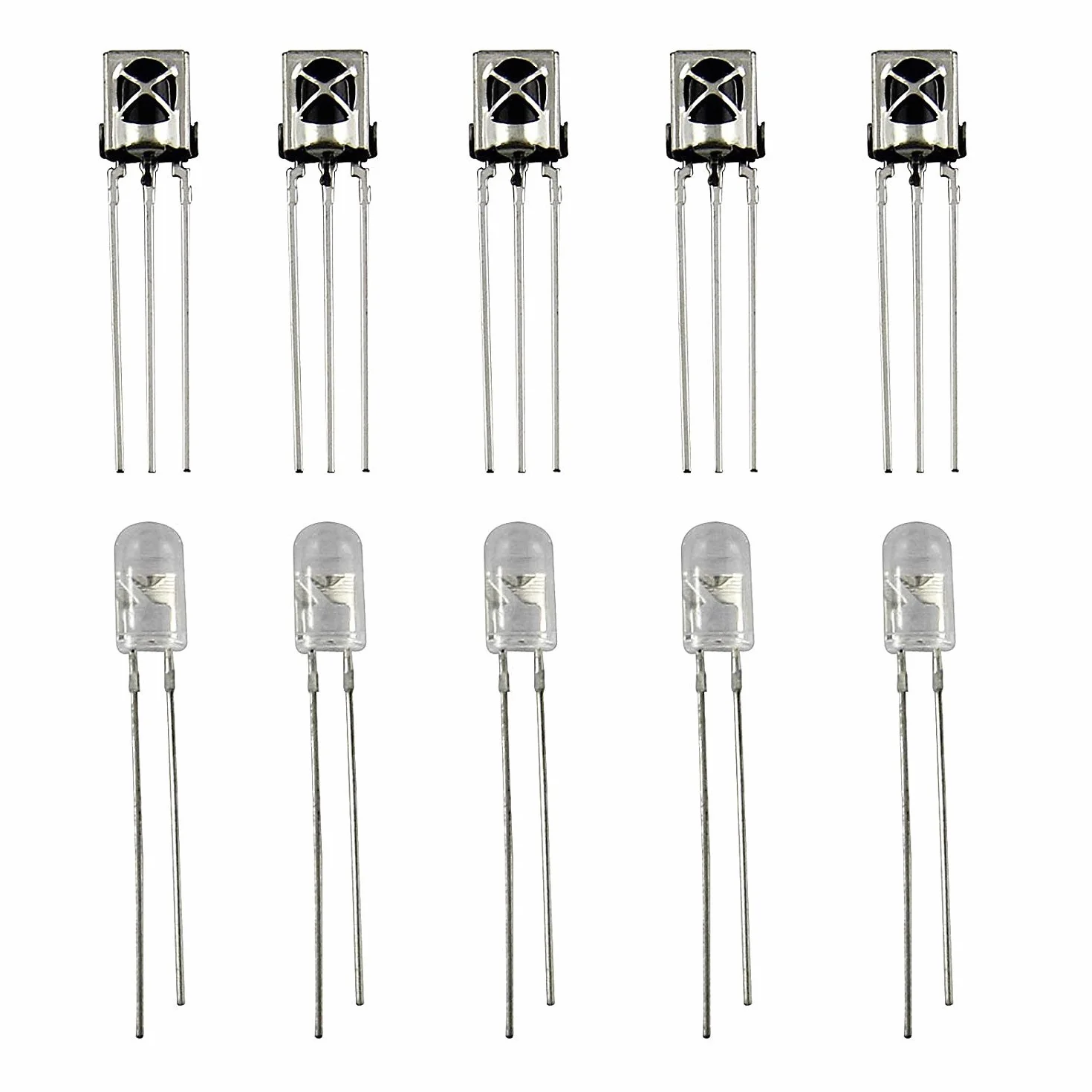 5 par diod LED na podczerwień, diody LED, emisja podczerwieni i odbiornik emisja podczerwieni i odbiornik