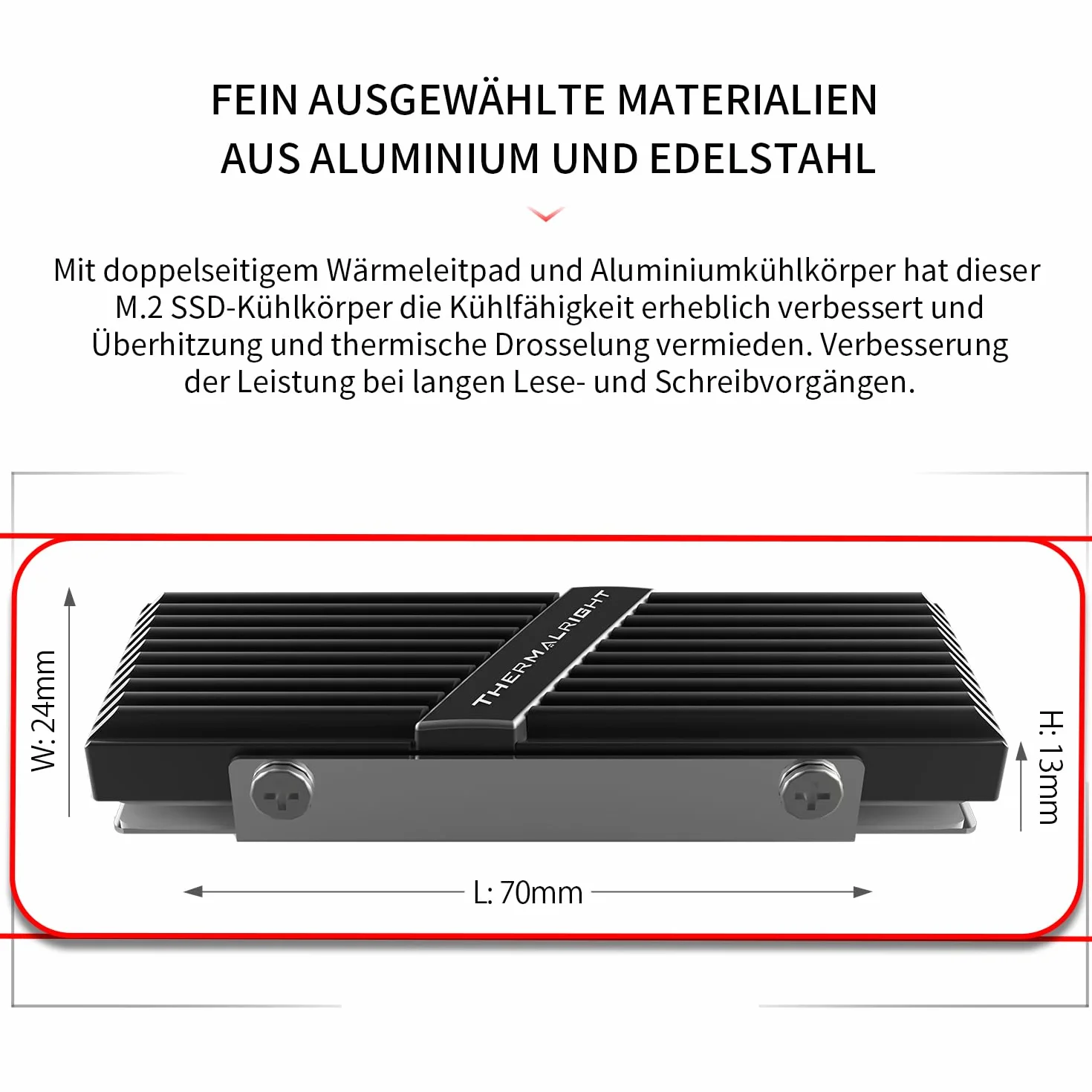 TR-Thermalright M.2 2280 A B - Ultimate M.2 SSD chłodnica dla lepszej wydajności i niezawodności, stop aluminium, który zapobiega przegrzaniu i opóźnieniom, chłodnica M.2 SSD