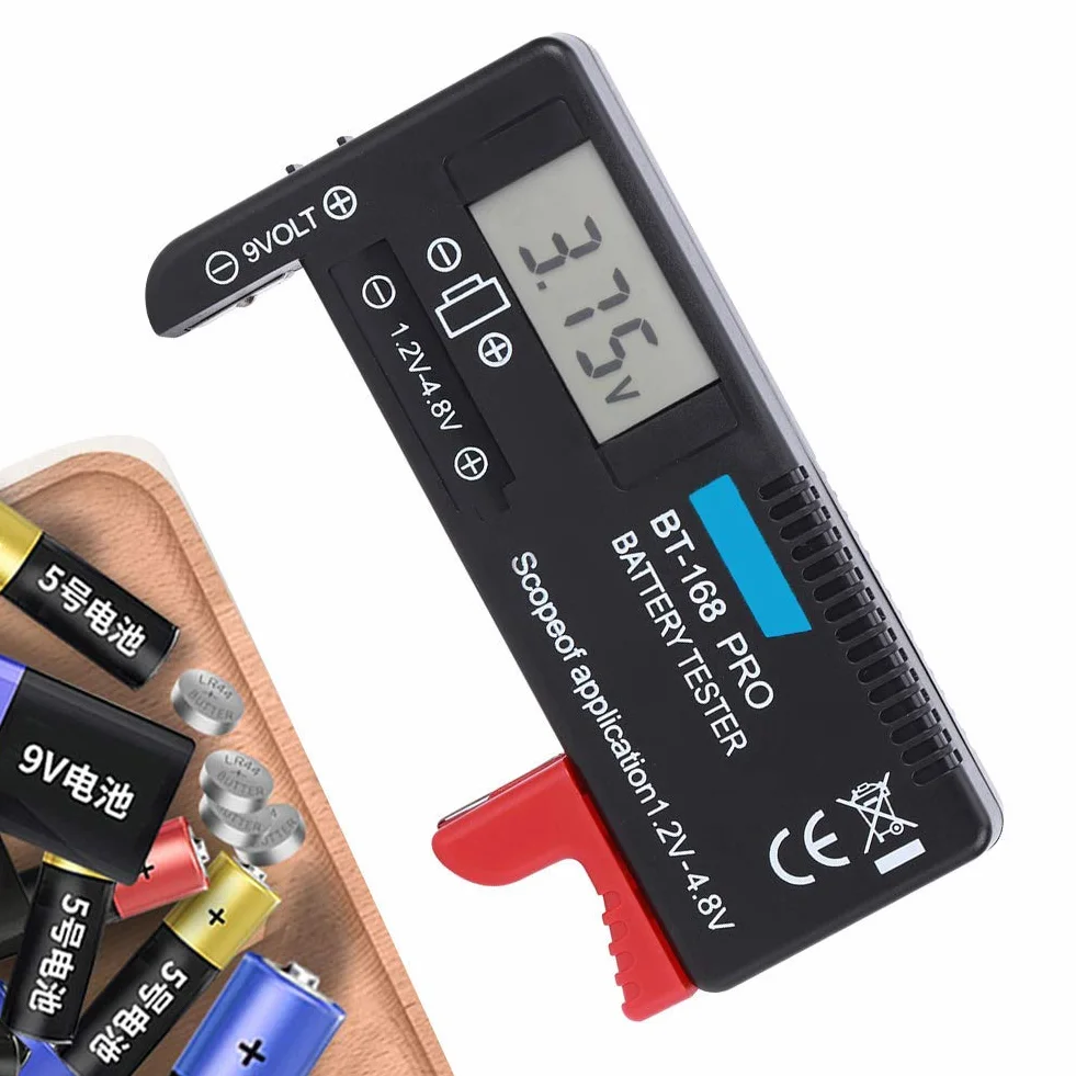 Cyfrowy tester baterii ABS Przenośny kontroler baterii LCD Silna kompatybilność Tester obciążenia baterii do małych baterii Przycisk ogniwa 1,2 V - 4,8 V