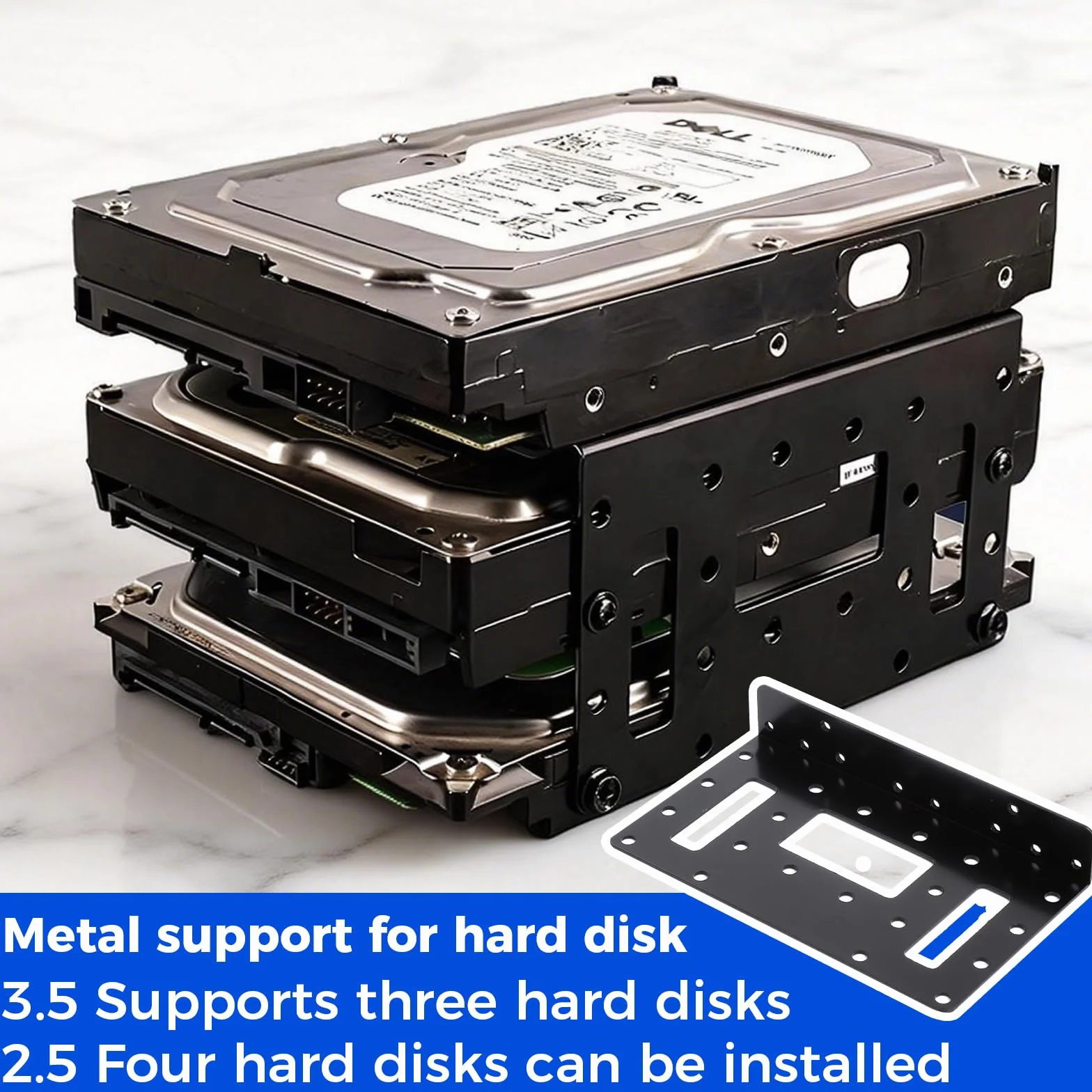 SSD ramka montażowa do dysków twardych 2 x 2,5" na 3,5" dysków twardych adapter ramka wymienna uchwyty szyny, uchwyt montażowy SSD/HDD, 4 x 6,3 cm metalowy uchwyt montażowy SSD uchwyt metalowy adapter