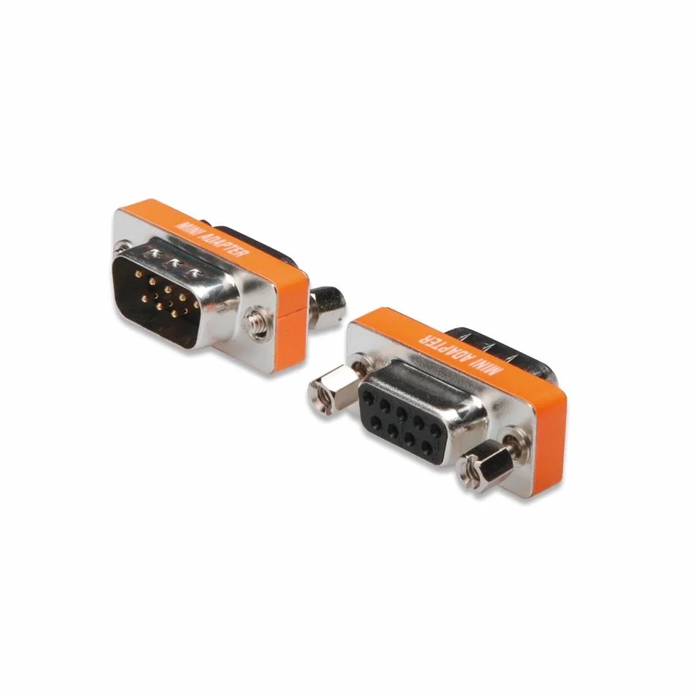 DIGITUS Adapter D-Sub 9 Null-Modem 9-pinowe złącze wtyczka do gniazda Gender-Changer metalowa obudowa