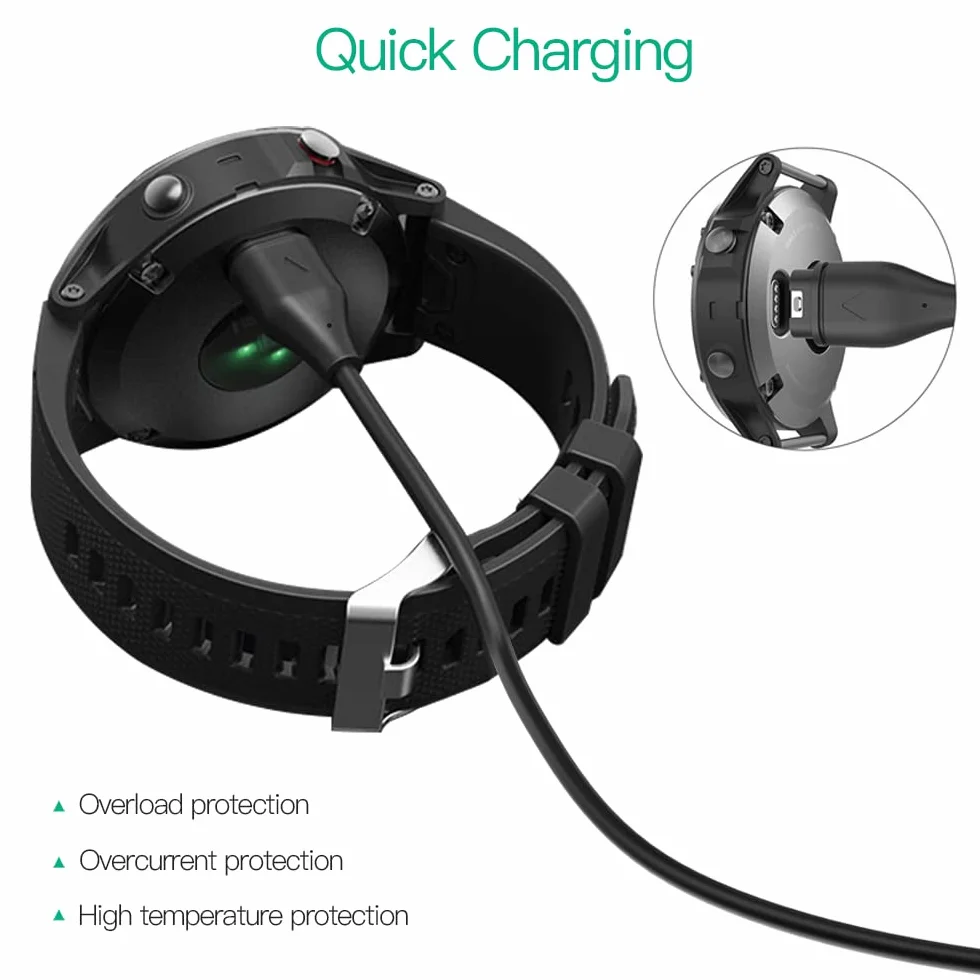 AWINNER Kabel do ładowania kompatybilny z Garmin Fenix 6 6S 6X Pro Sapphire, Fenix 5 5S 5X Plus, Forerunner 935 945 45S 245, Approach S10 S40 S60 X10, Quatix 5 Sapphire, Vivoactive 3 4 4S (2-pak )