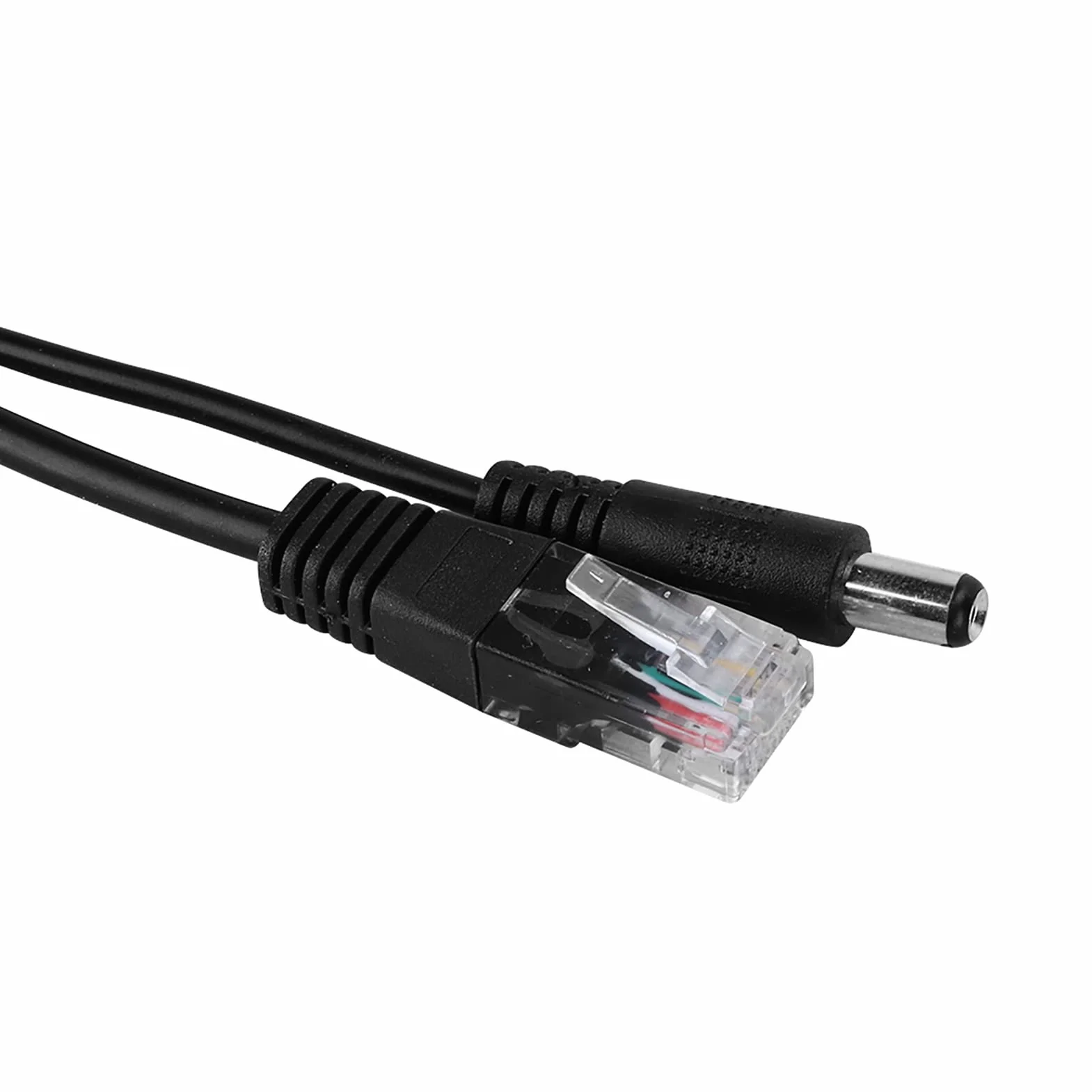 Kabel Adaptera Rozgałęźnika POE 48 V do 12 V do, Trwała i łatwa Instalacja, Rozdzielenie Sygnału Zasilania i Danych, 1 Opakowanie