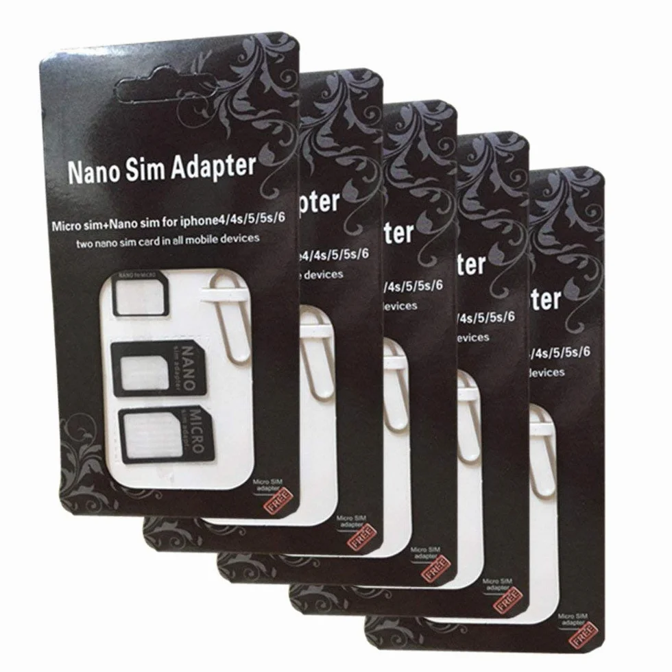 5 sztuk adapterów karty SIM 4 w 1 Nano sim Micro sim standard sim cutter adapter karty SIM uniwersalny adapter