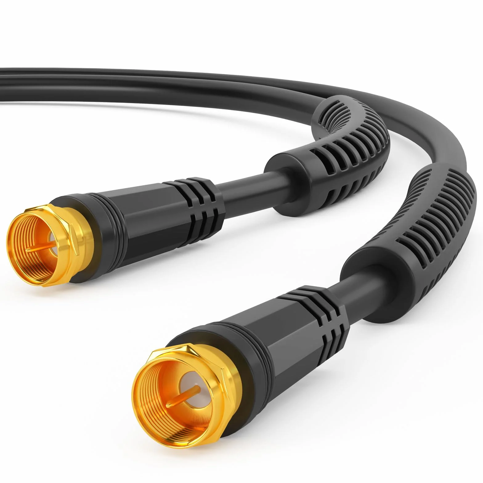 HB-DIGITAL 5m kabel antenowy TV SAT 8K 4K UHD kabel koncentryczny satelitarny kabel przyłączeniowy F-wtyk DVB-S2 DAB+ radiowy płaszcz prądowy filtr 2x rdzeń ferrytowy czarny