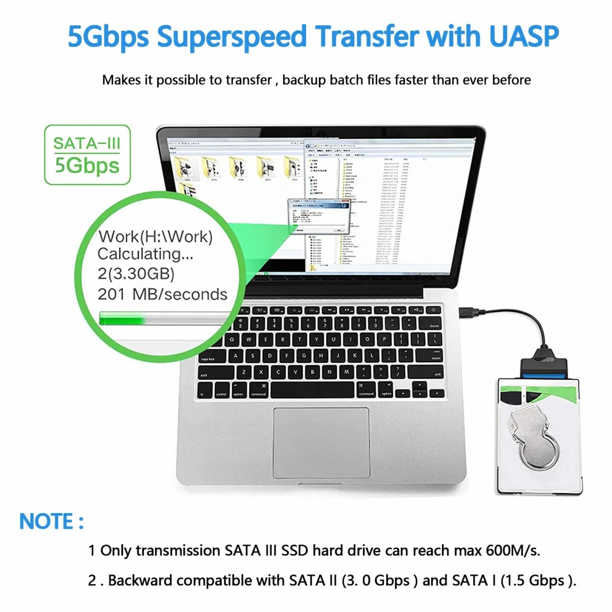 Kabel SATA na USB 3.0 Adapter do dysku twardego 2,5" SSD/HDD