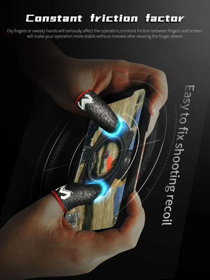 WitBicg Finger Sleeve rękawiczki do gier PUBG antypotowe jedwabiste