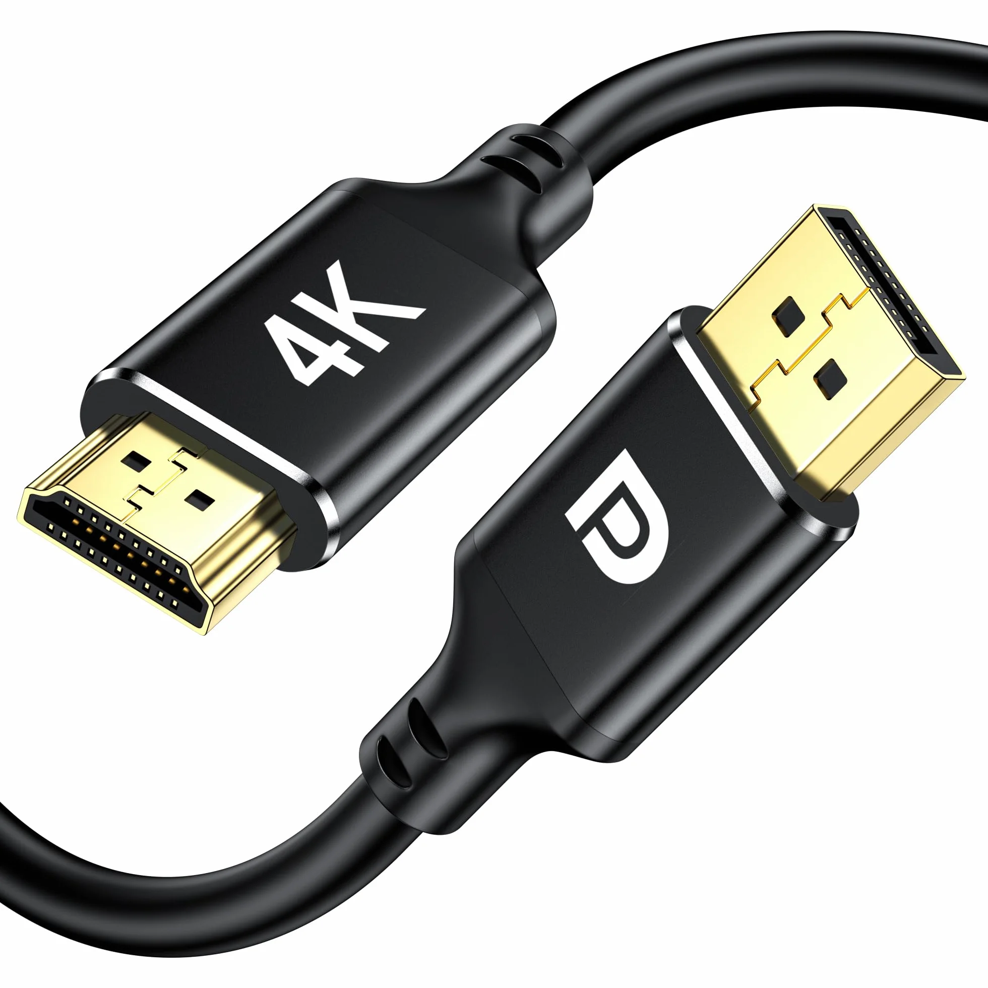 Kabel 4K DisplayPort na HDMI 1 m, jednokierunkowy komputer DisplayPort do monitora HDMI, DP 1.2 do HDMI 1.4, kompatybilny z HP ThinkPad AMD NVIDIA Desktop